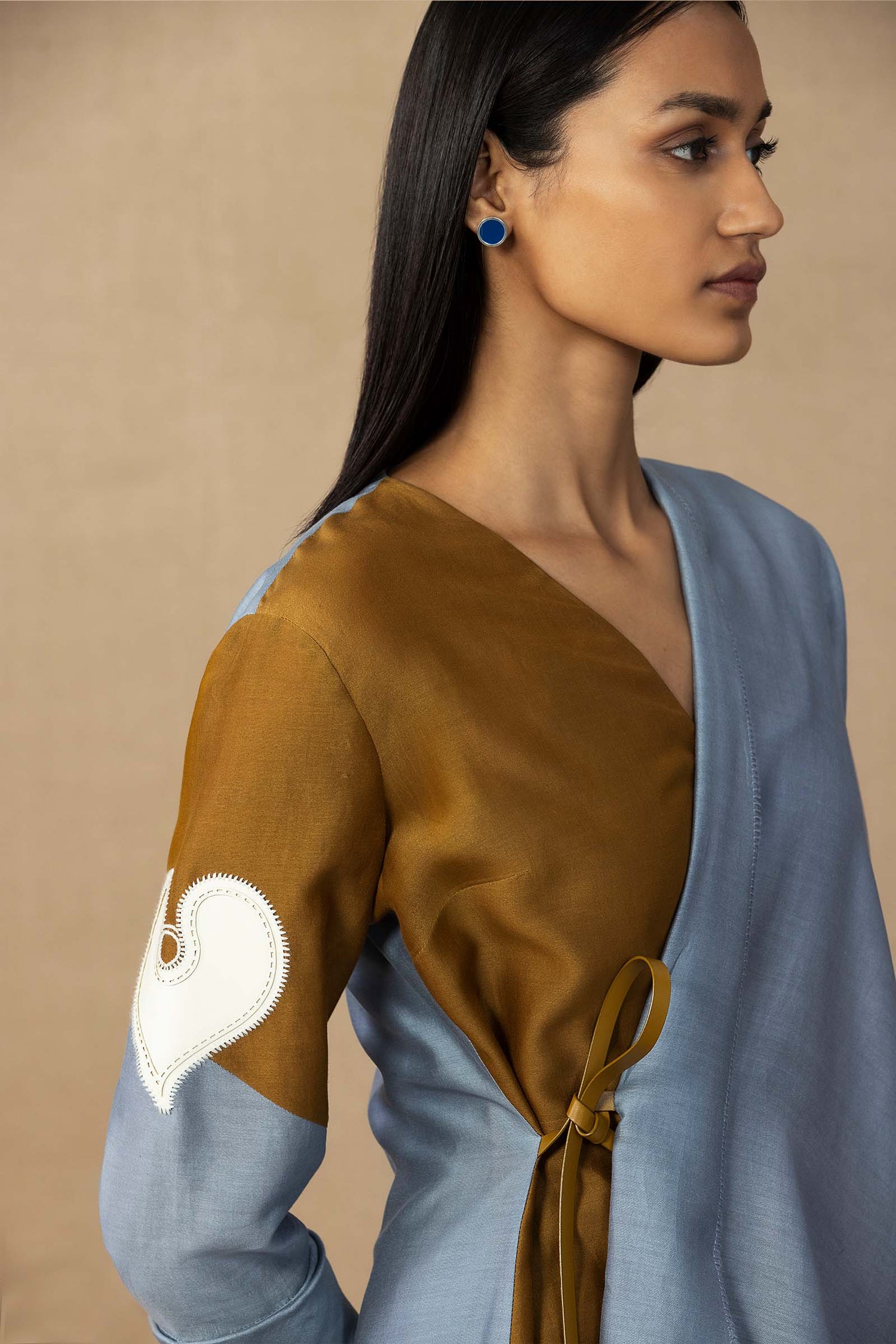   Naaila Wrap Tunic Set – Blue