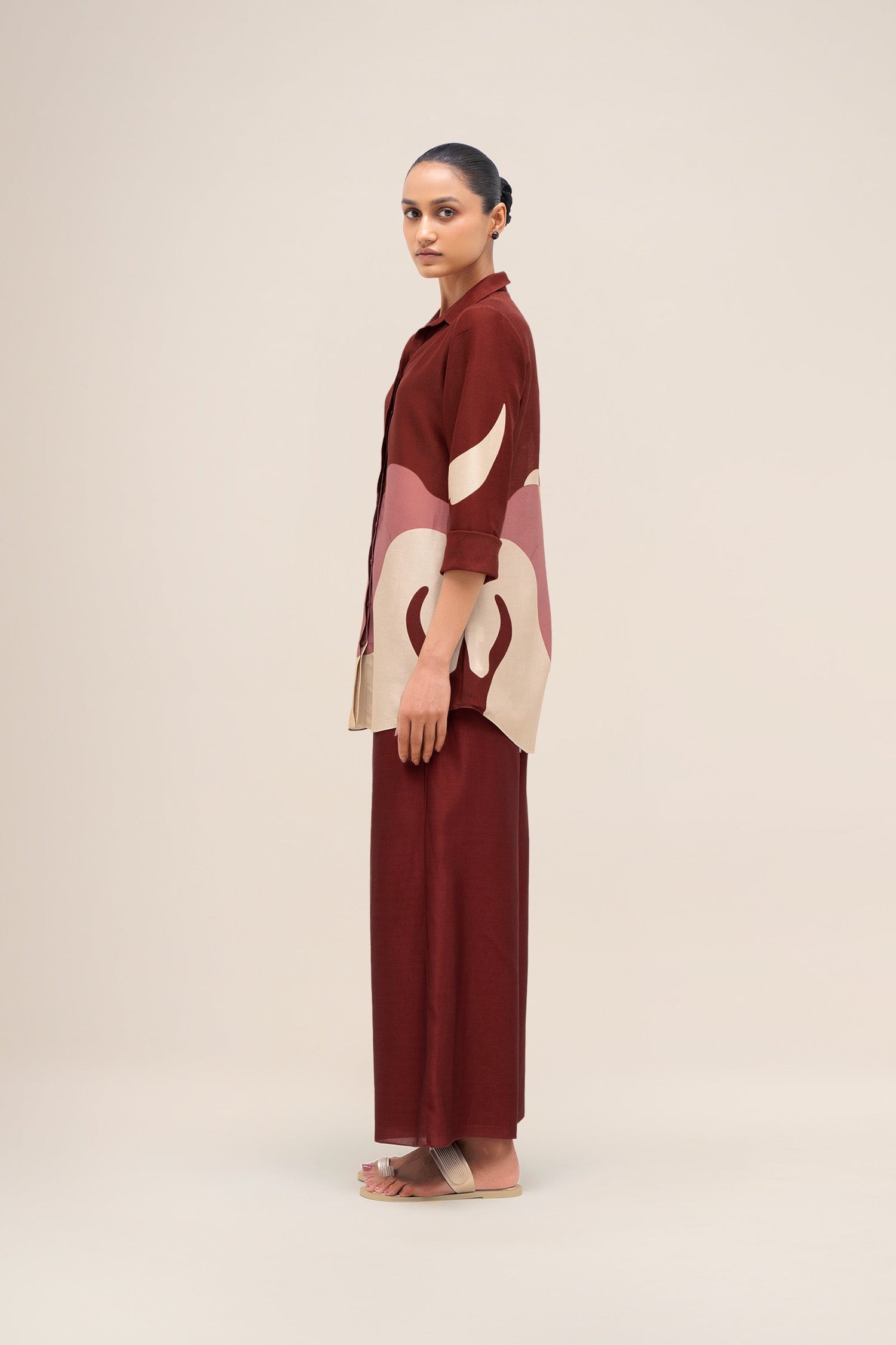 Chanderi Rania Shirt Set – Red