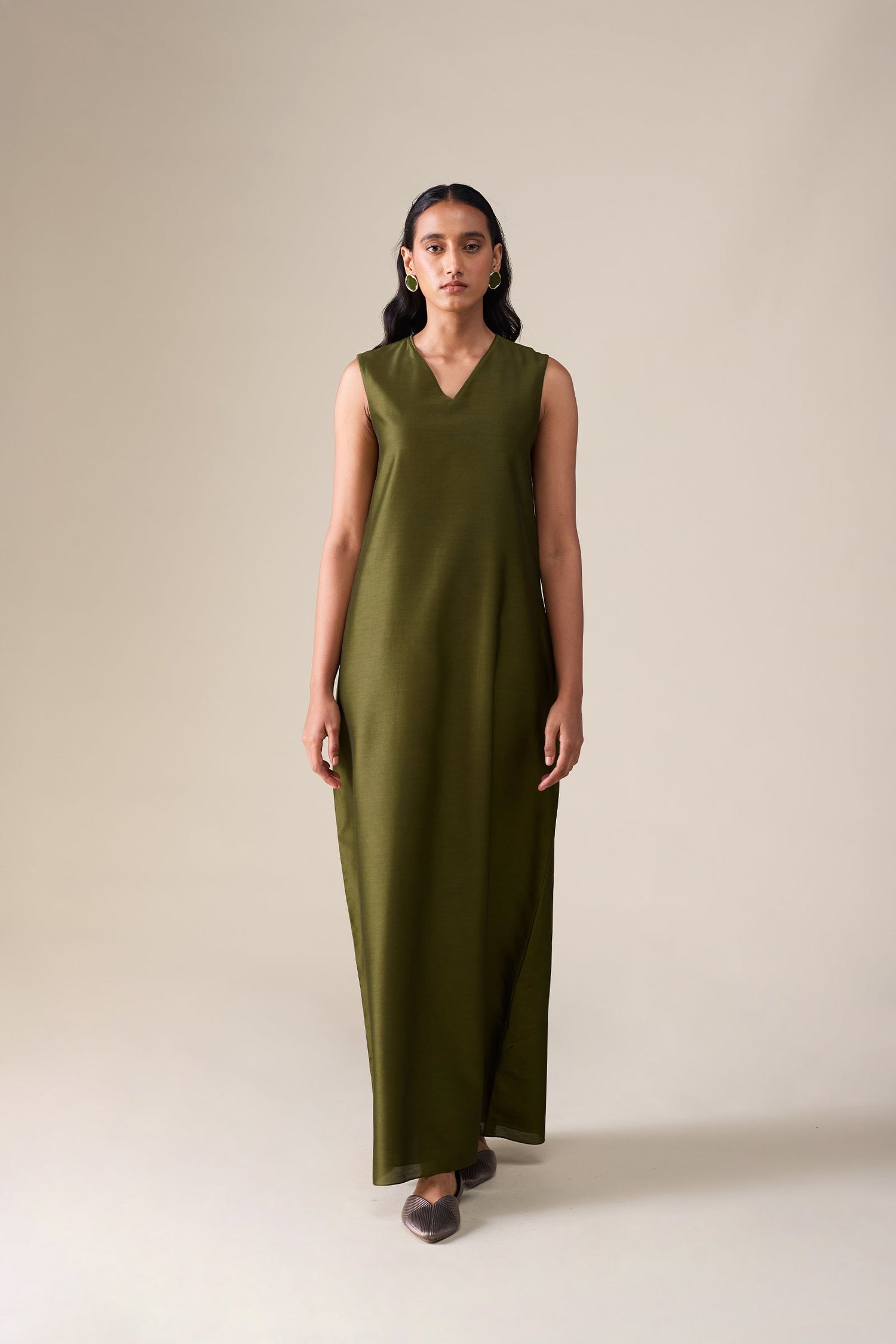  Chanderi Maliah Abaya Set – Red