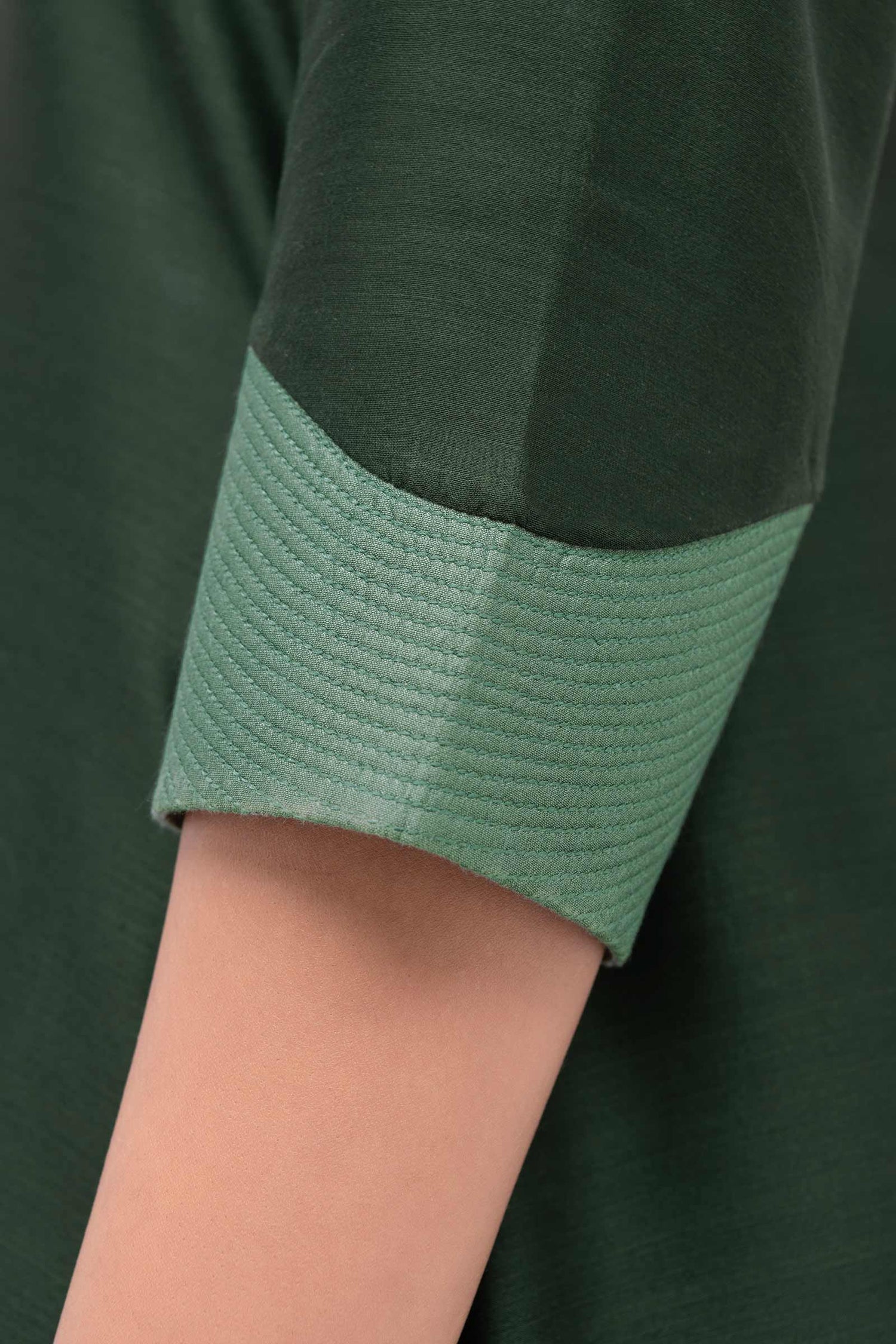  Chanderi Sama Kurta Set – Green