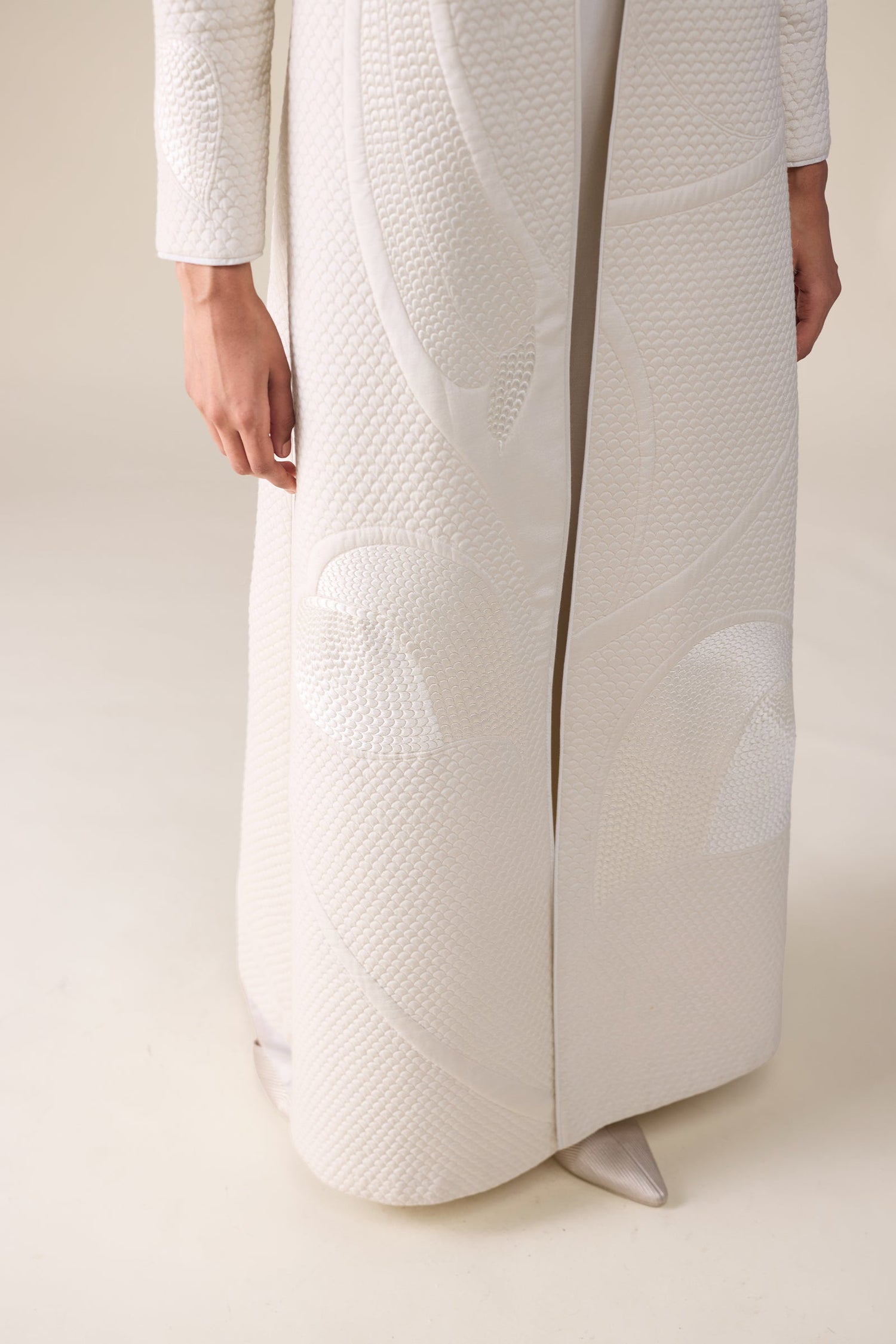  Silk Raziya Abaya Set – Ivory