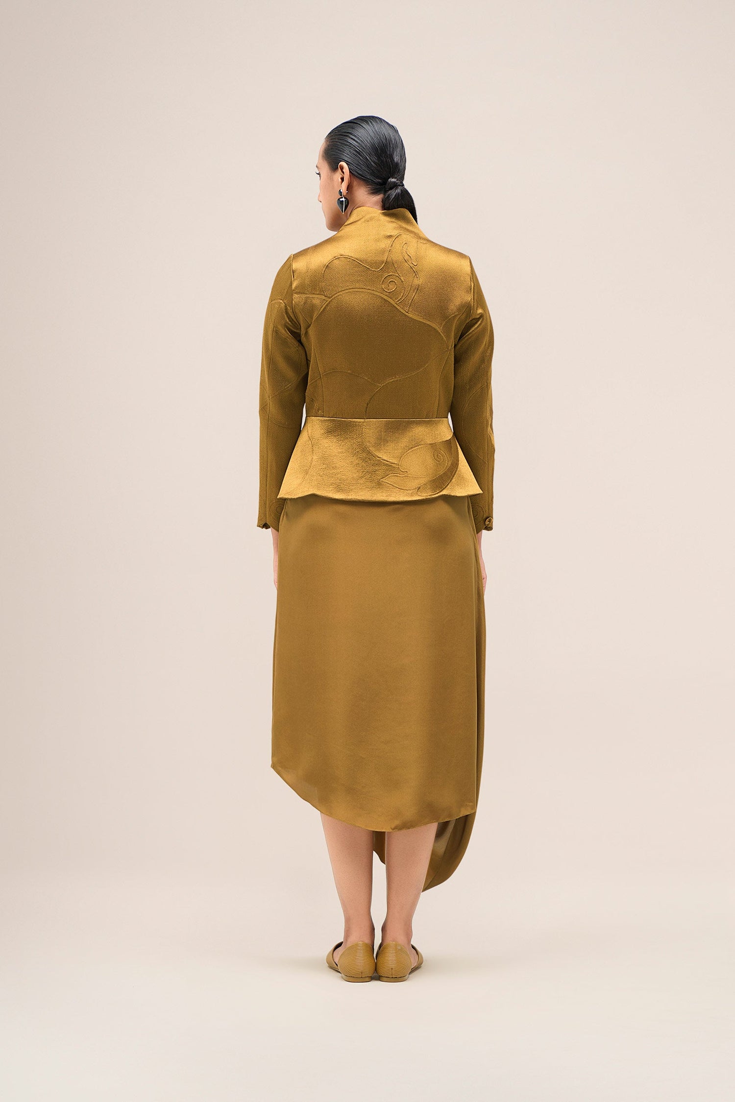 Chanderi Layla Jacket Set – Yellow