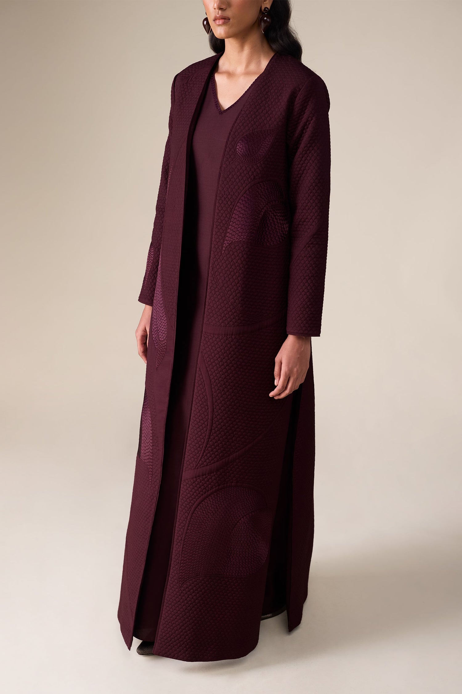  Silk Raziya Abaya Set – Red