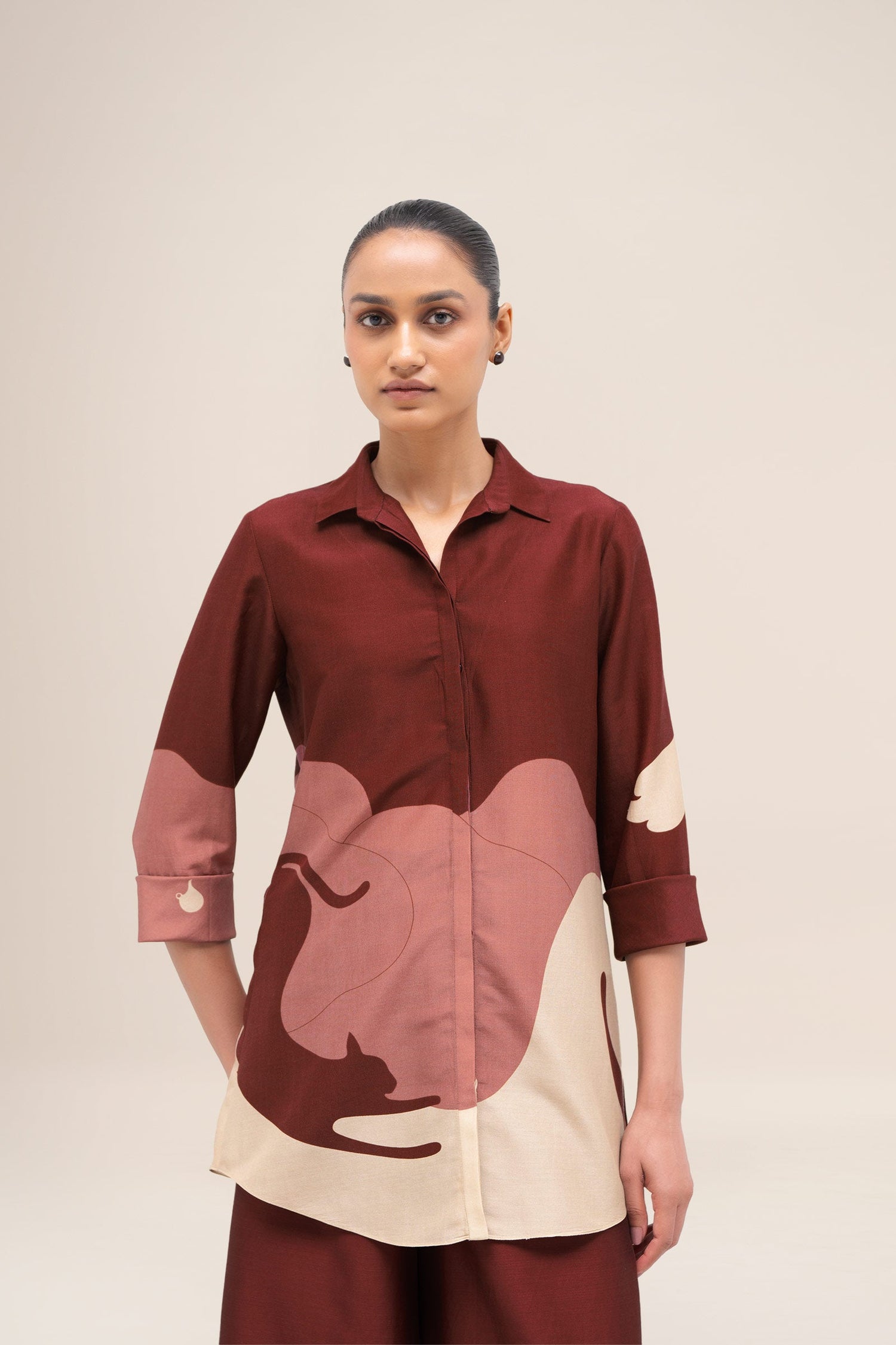  Chanderi Rania Shirt Set – Red
