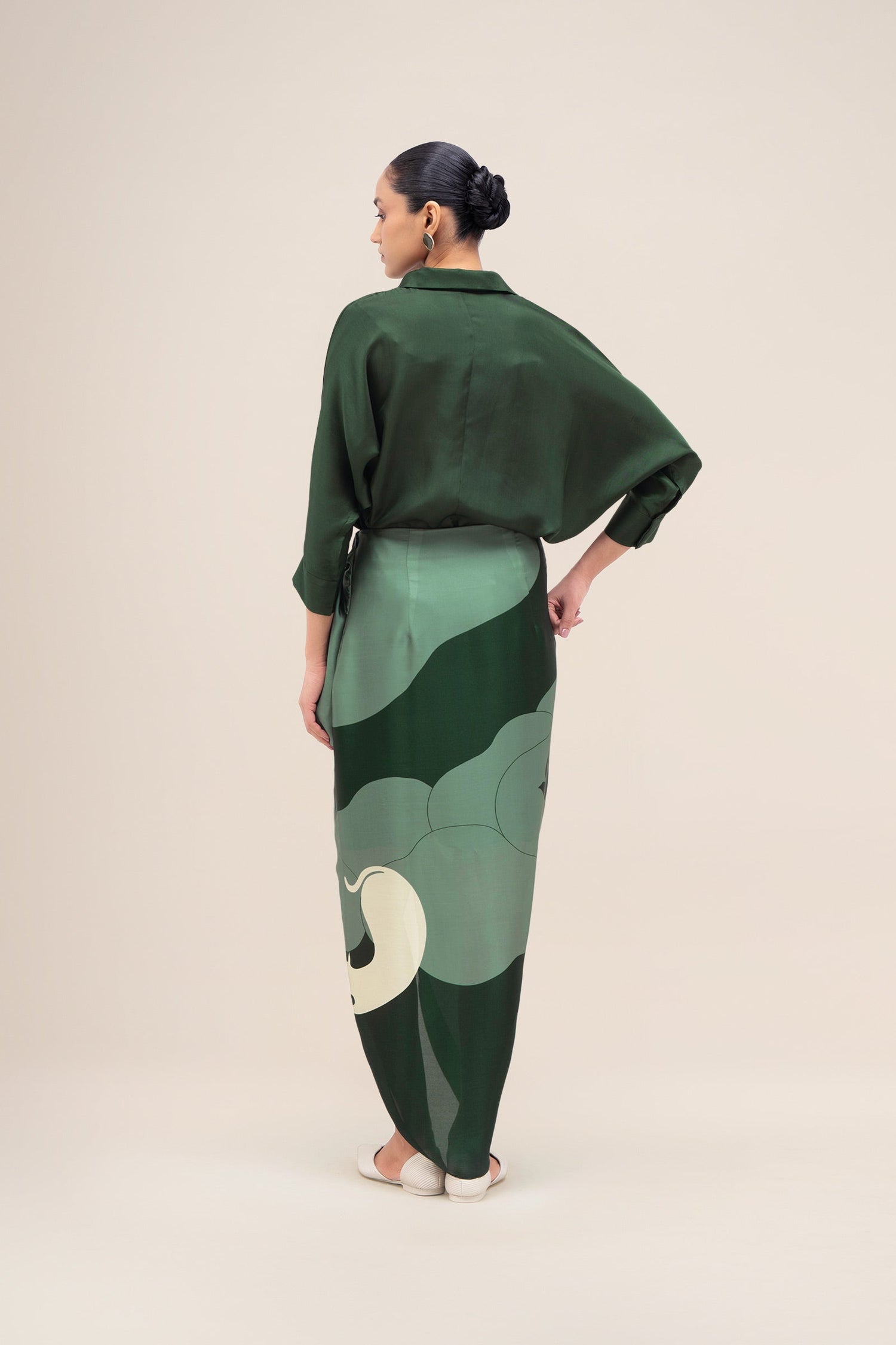  Silk Sehr Shirt Set – Green