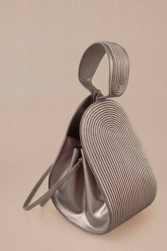 Faux Leather Nésara Bucket Bag – Metallics