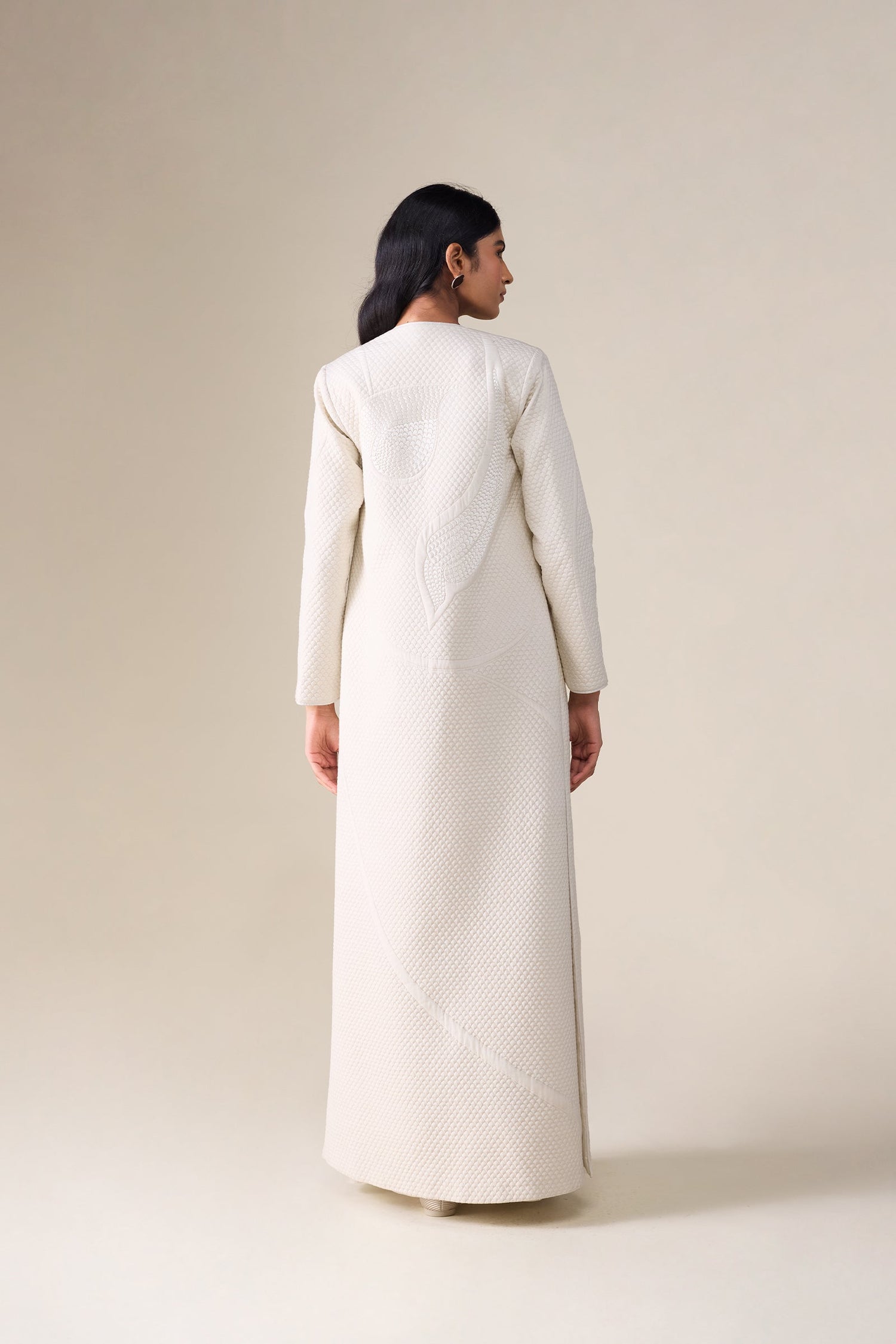  Silk Raziya Abaya Set – Ivory