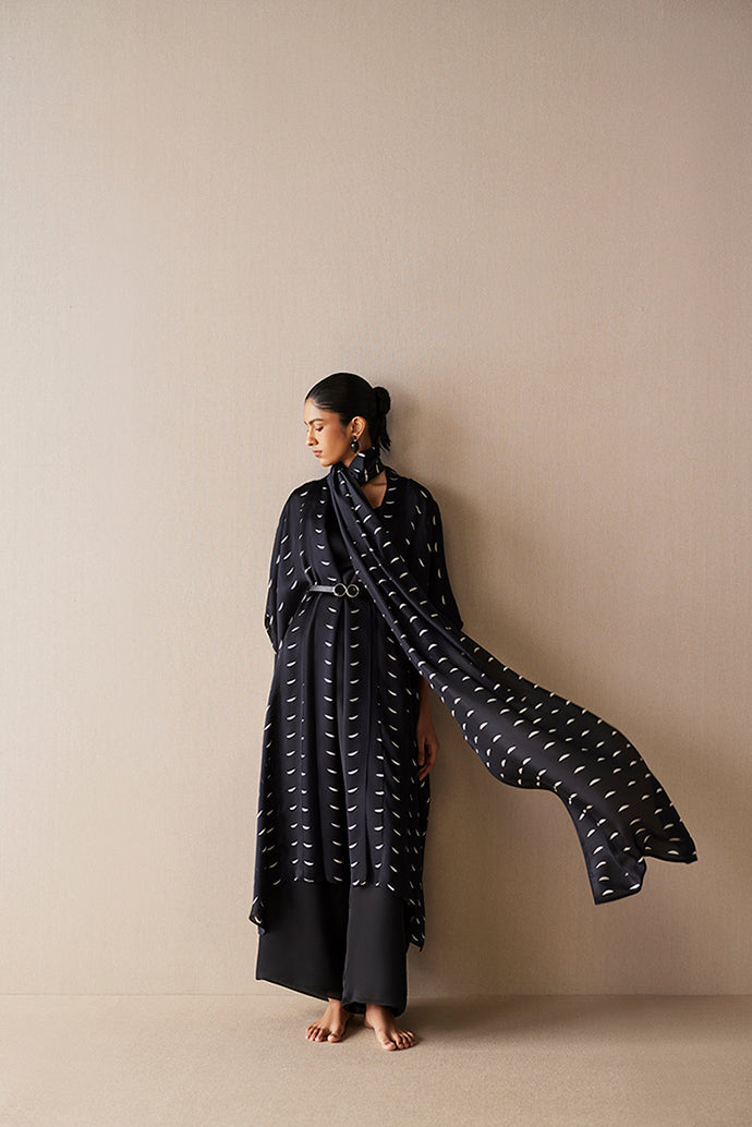  Organza Dilkashi Cape Set – Black