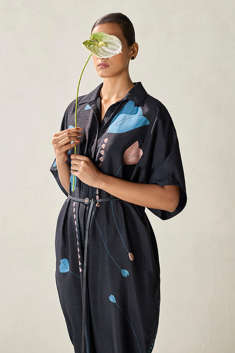  Silk Romillie Jumpsuit – Black