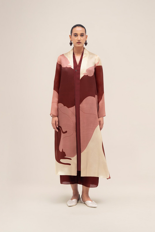 Silk Rinat Jacket Set – Red