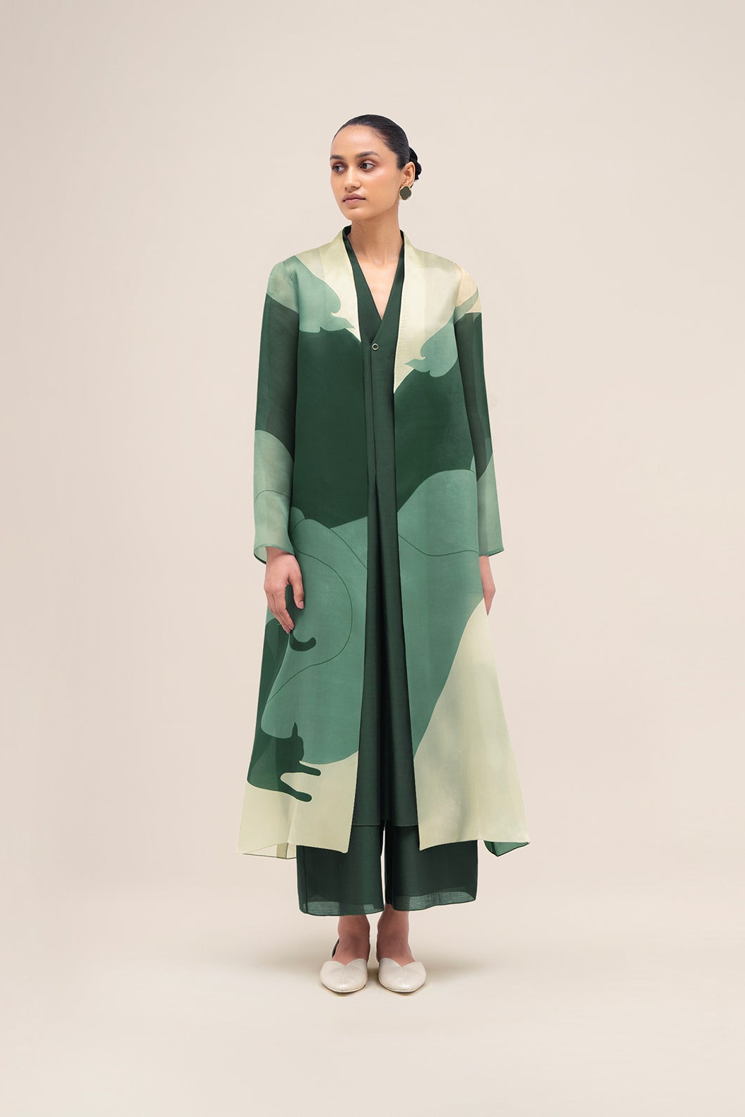  Silk Rinat Jacket Set – Green