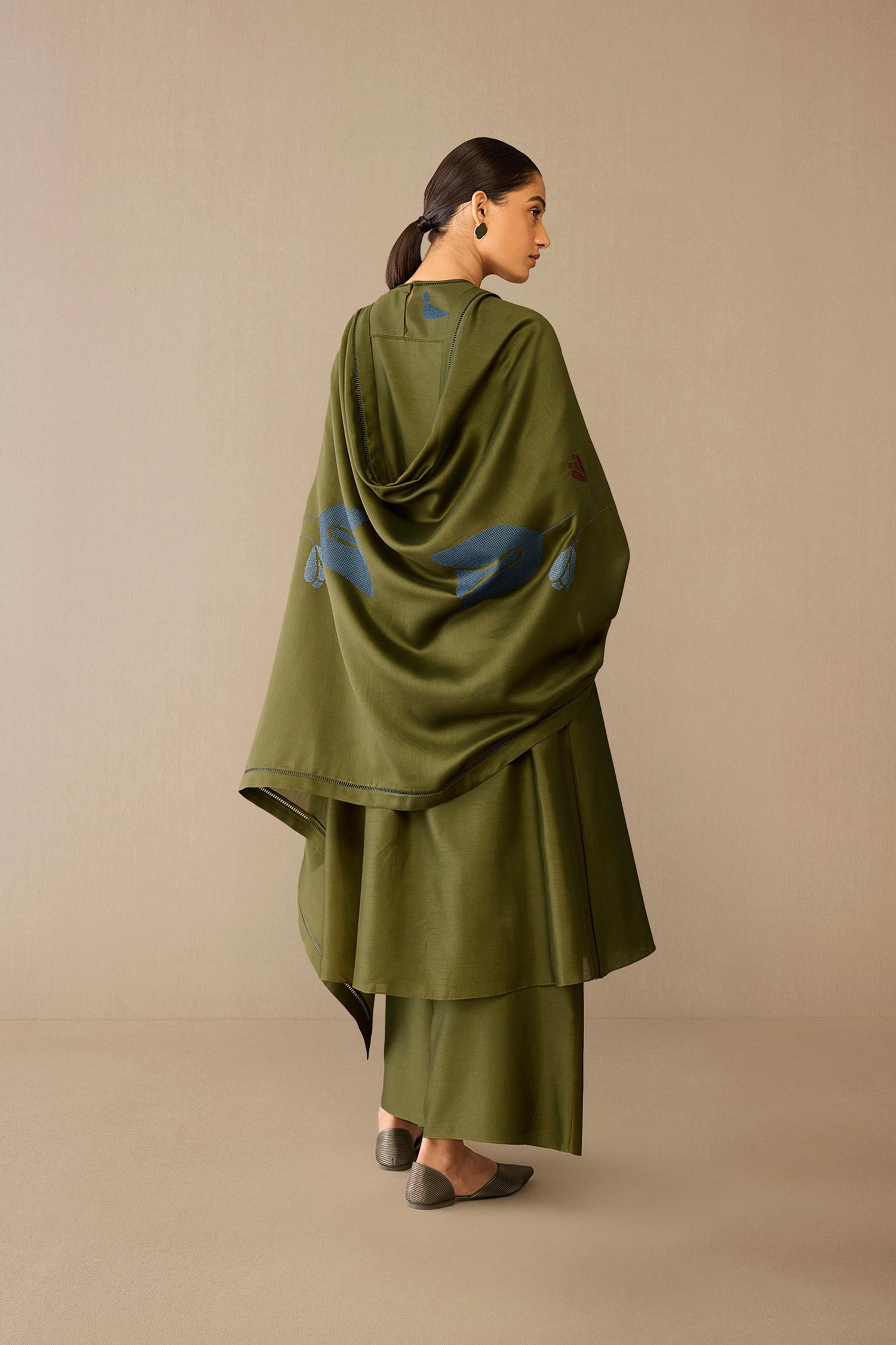  Chanderi Samreen Kurta Set – Green