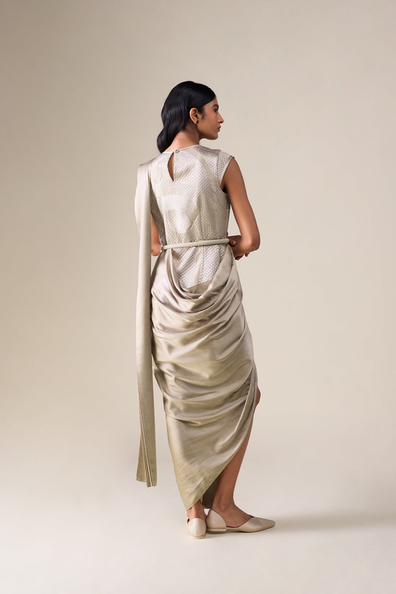  Chanderi  Imara Saree – Beige