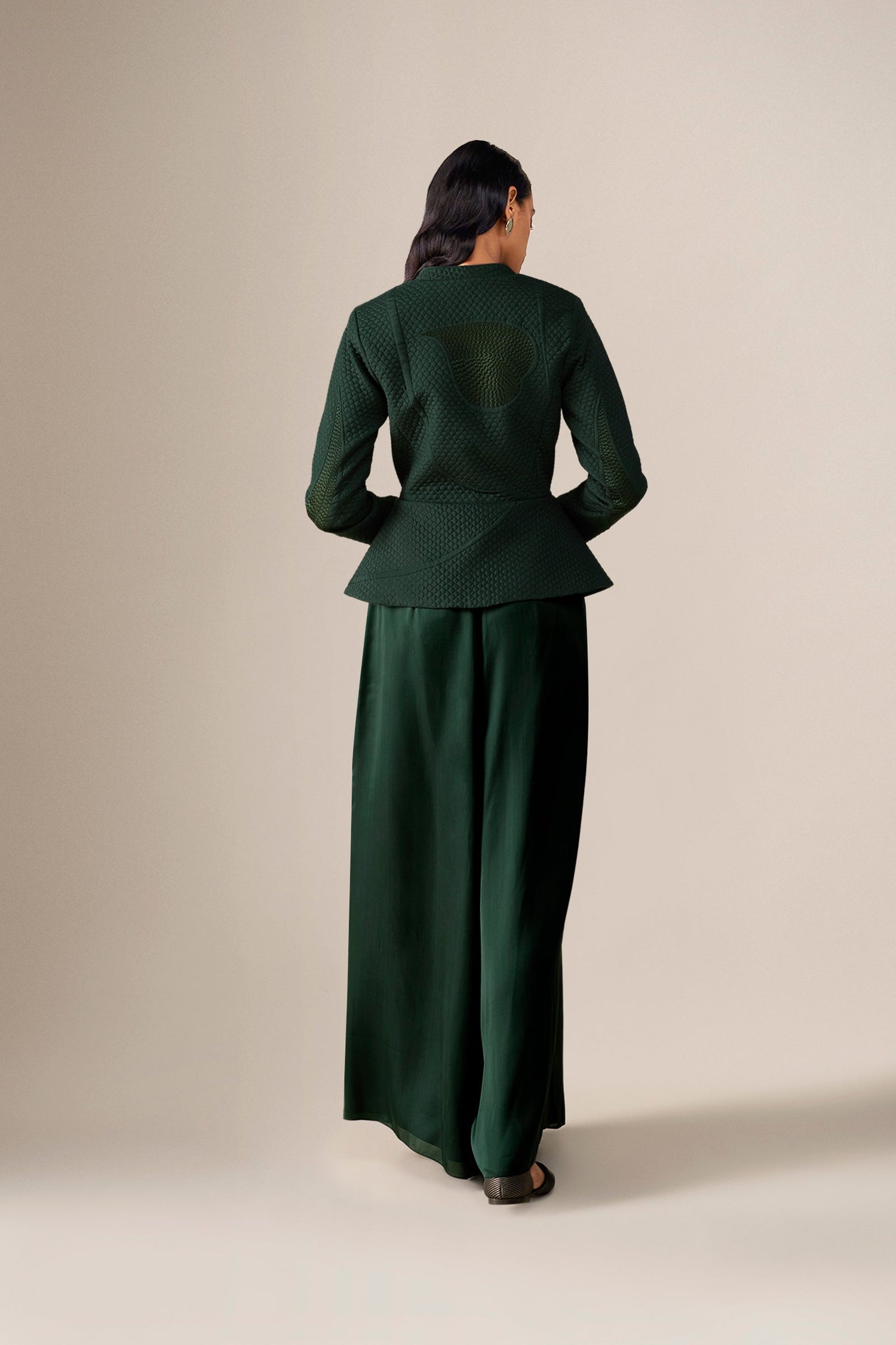  Silk Valla Jacket Set – Green