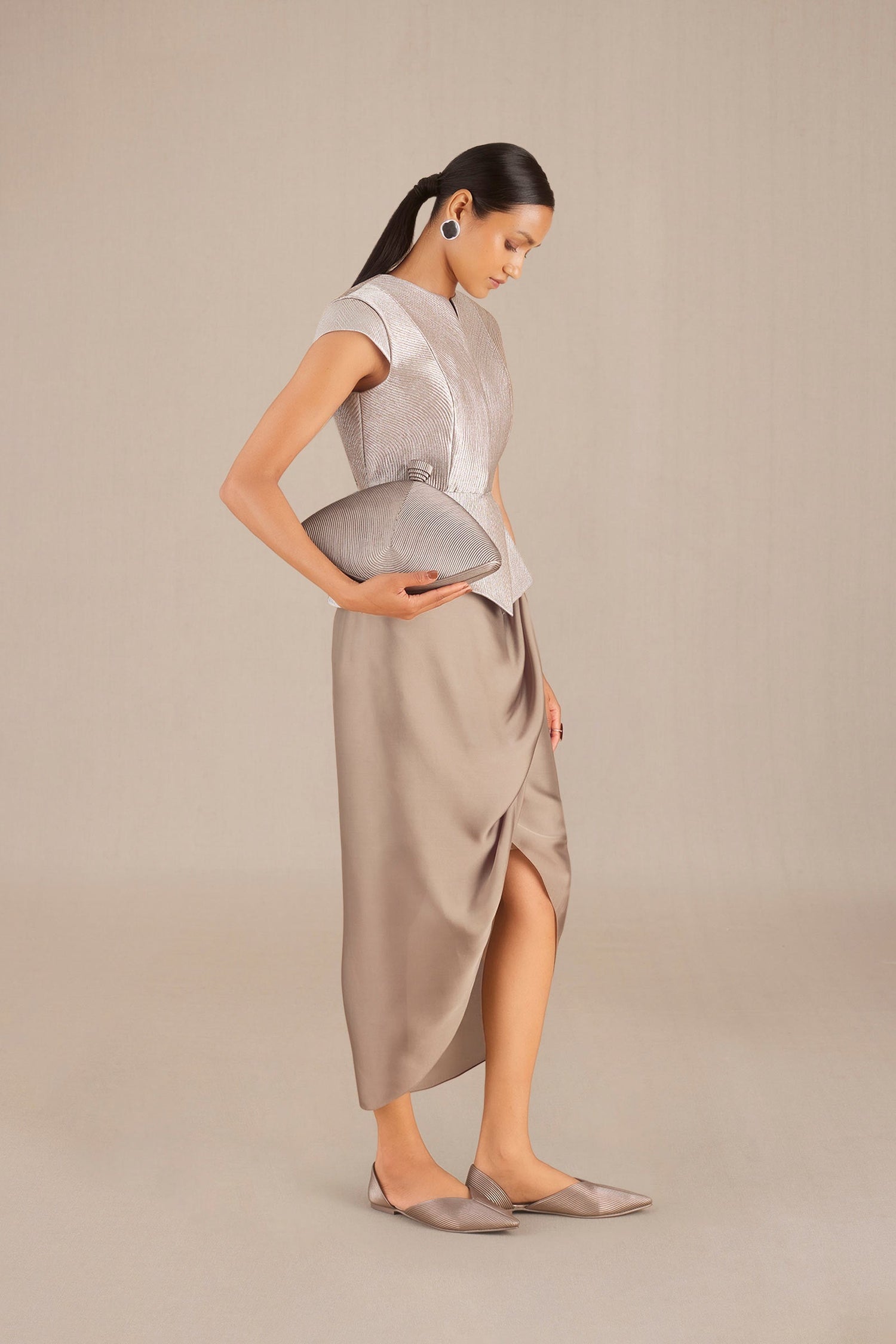 Esme Jacket Set - Metallic Silver 