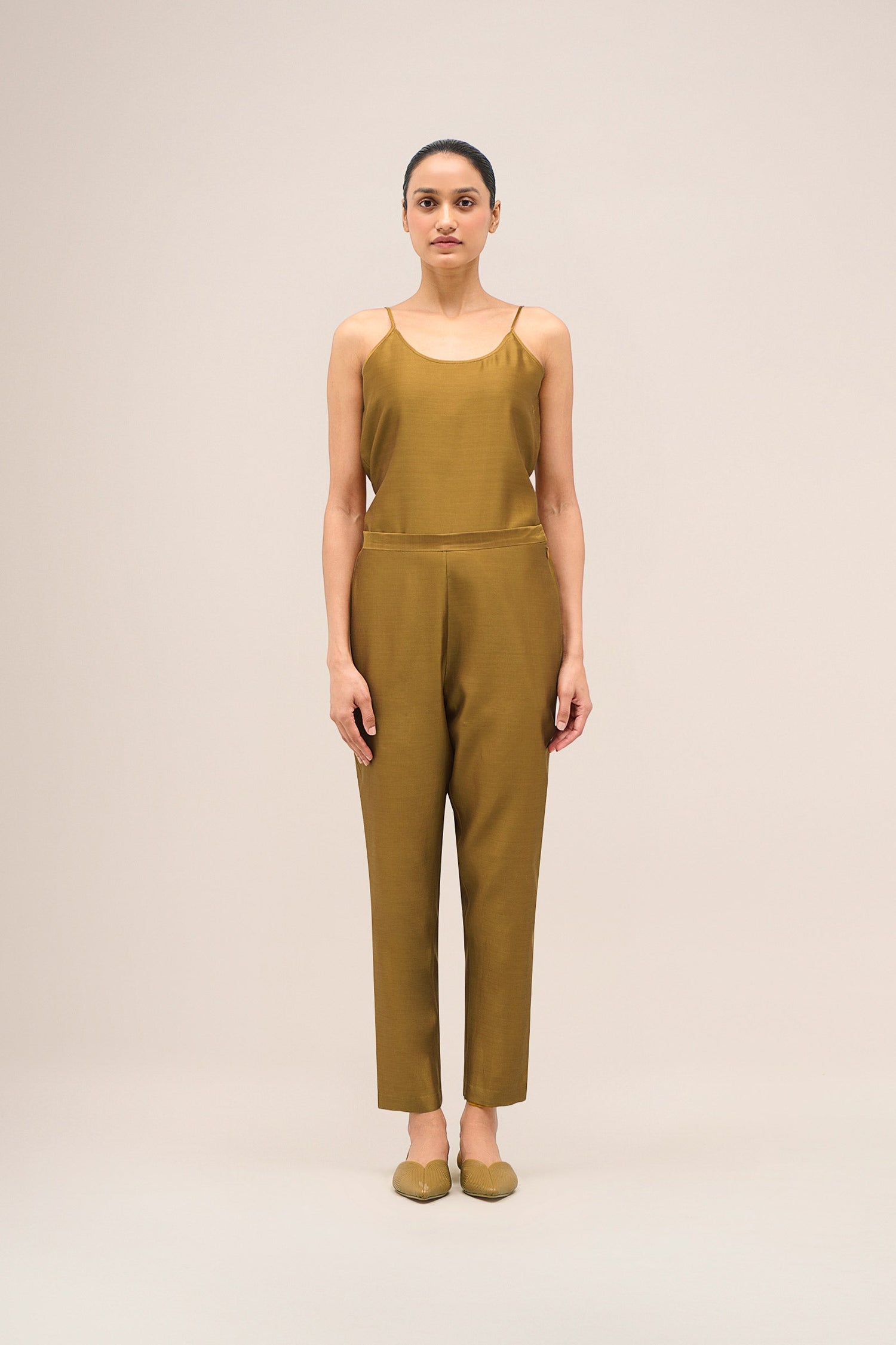  Chanderi Mona Jacket Set – Yellow