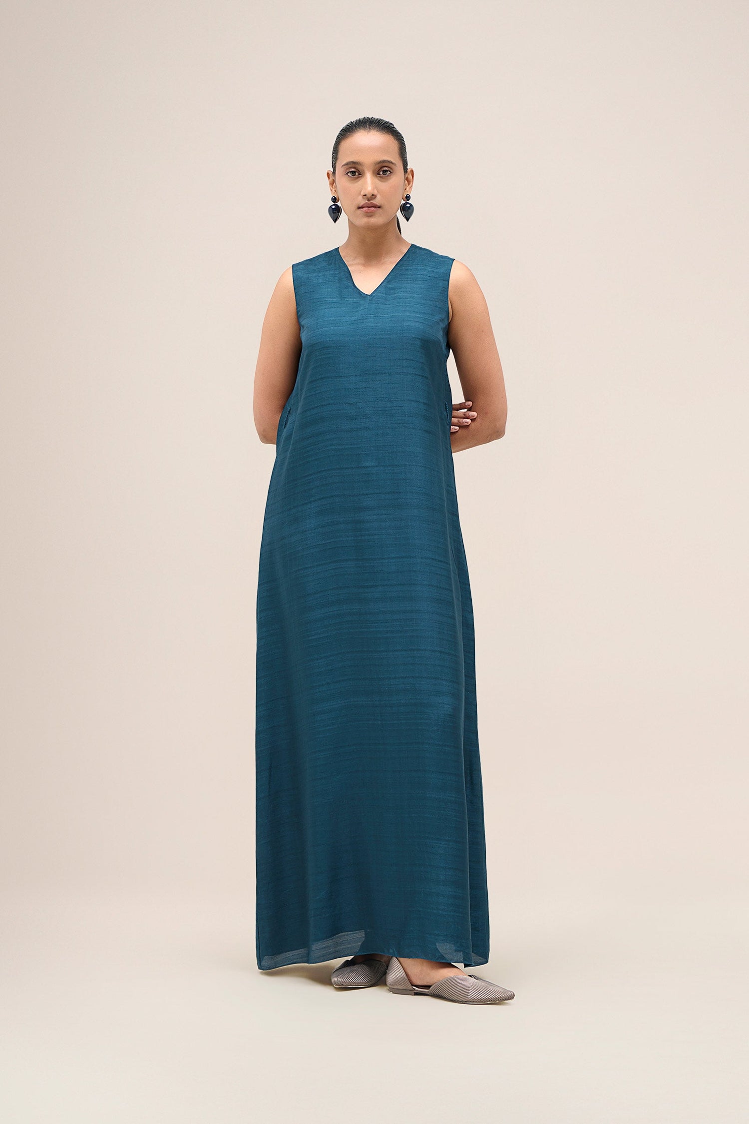  Silk Naaz Abaya Set – Blue
