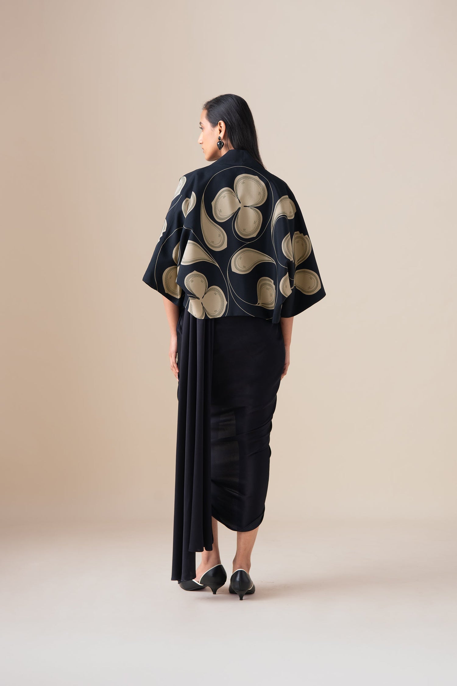  Habutai Sidra Jacket Set – Black