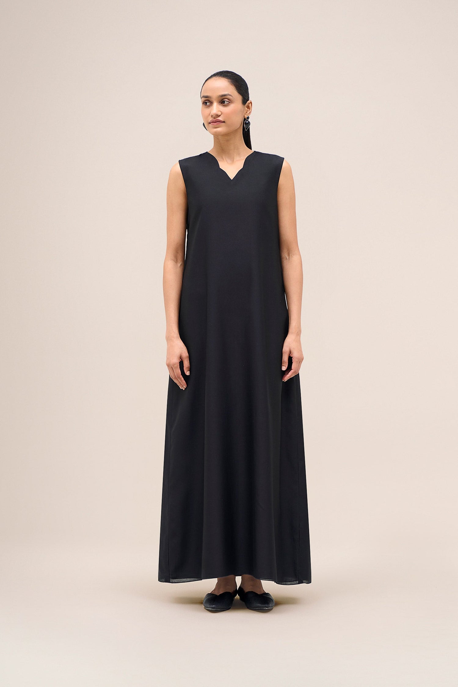  Chanderi Shabana Abaya Set – Black