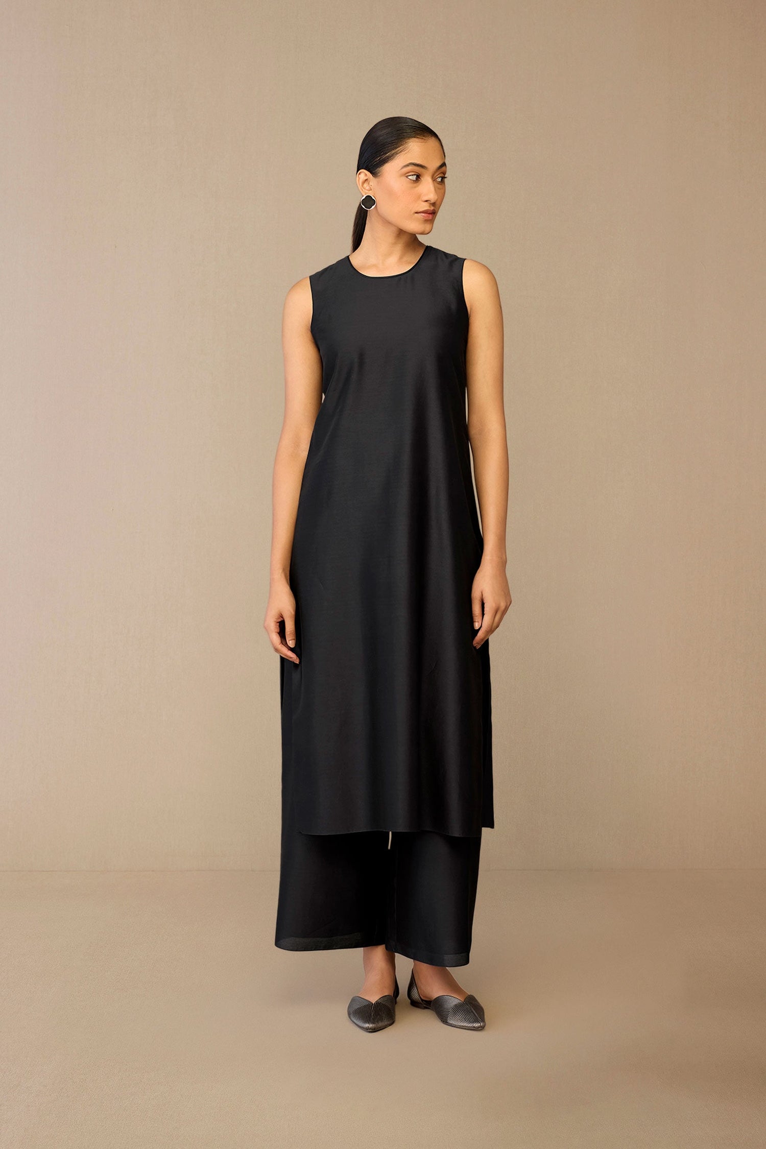  Silk Arisa Jacket Set – Black