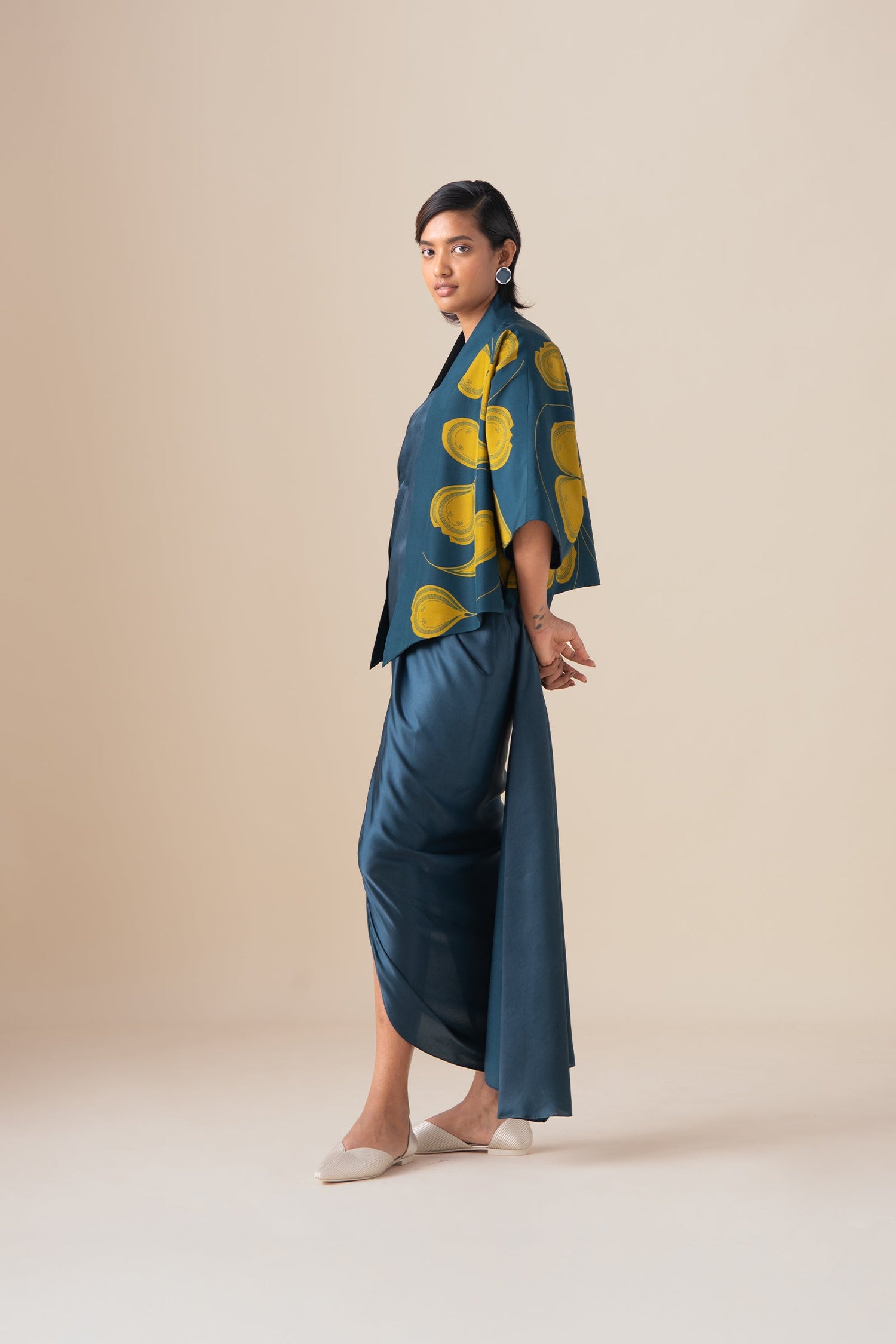  Habutai Sidra Jacket Set – Blue