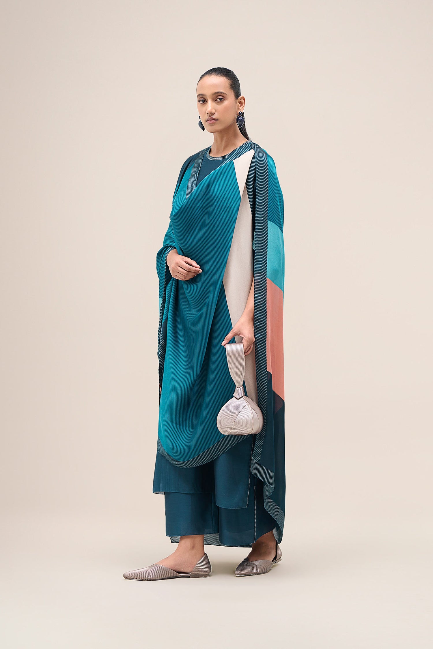  Chanderi Shiloh Kurta Set – Blue