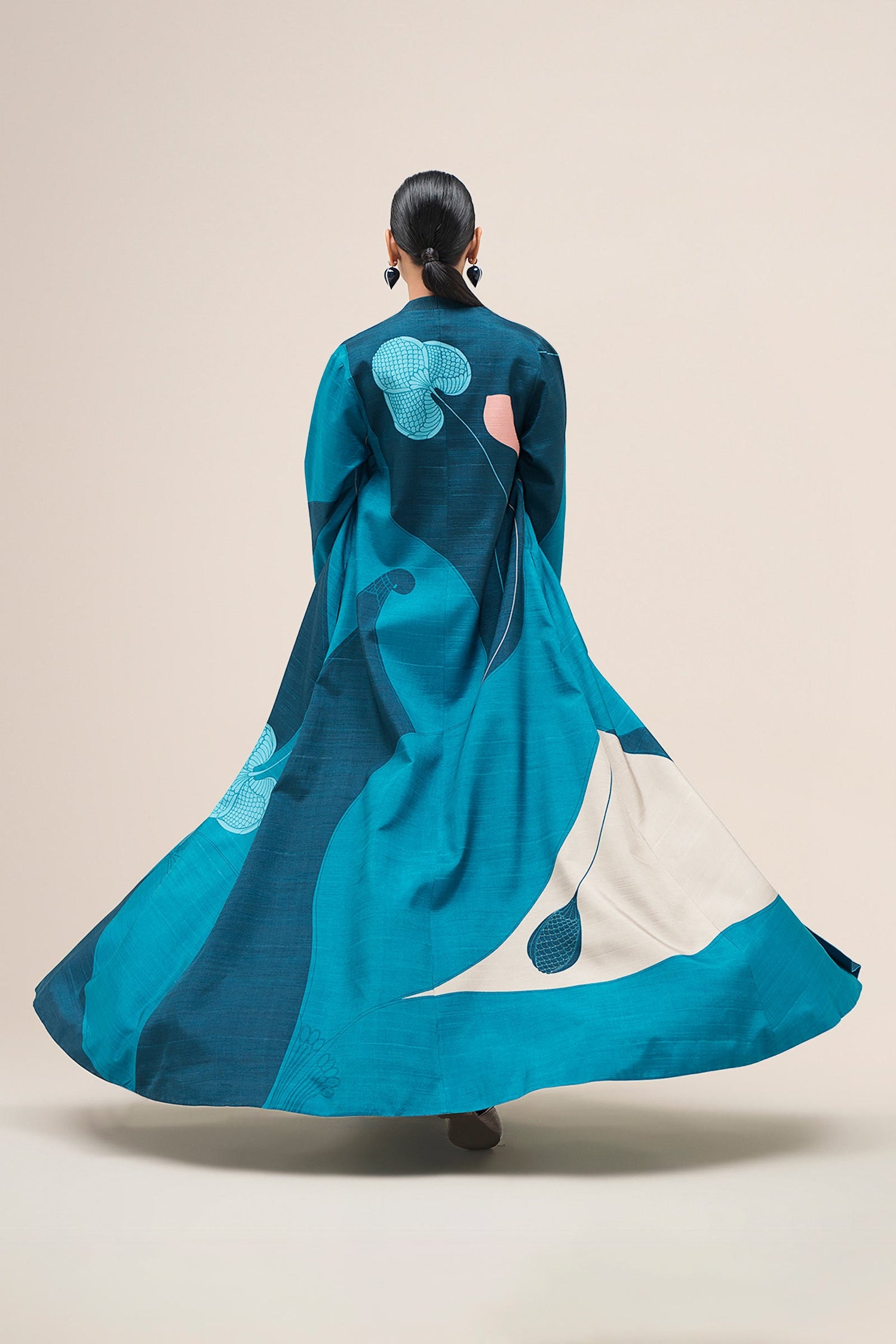  Silk Naaz Abaya Set – Blue