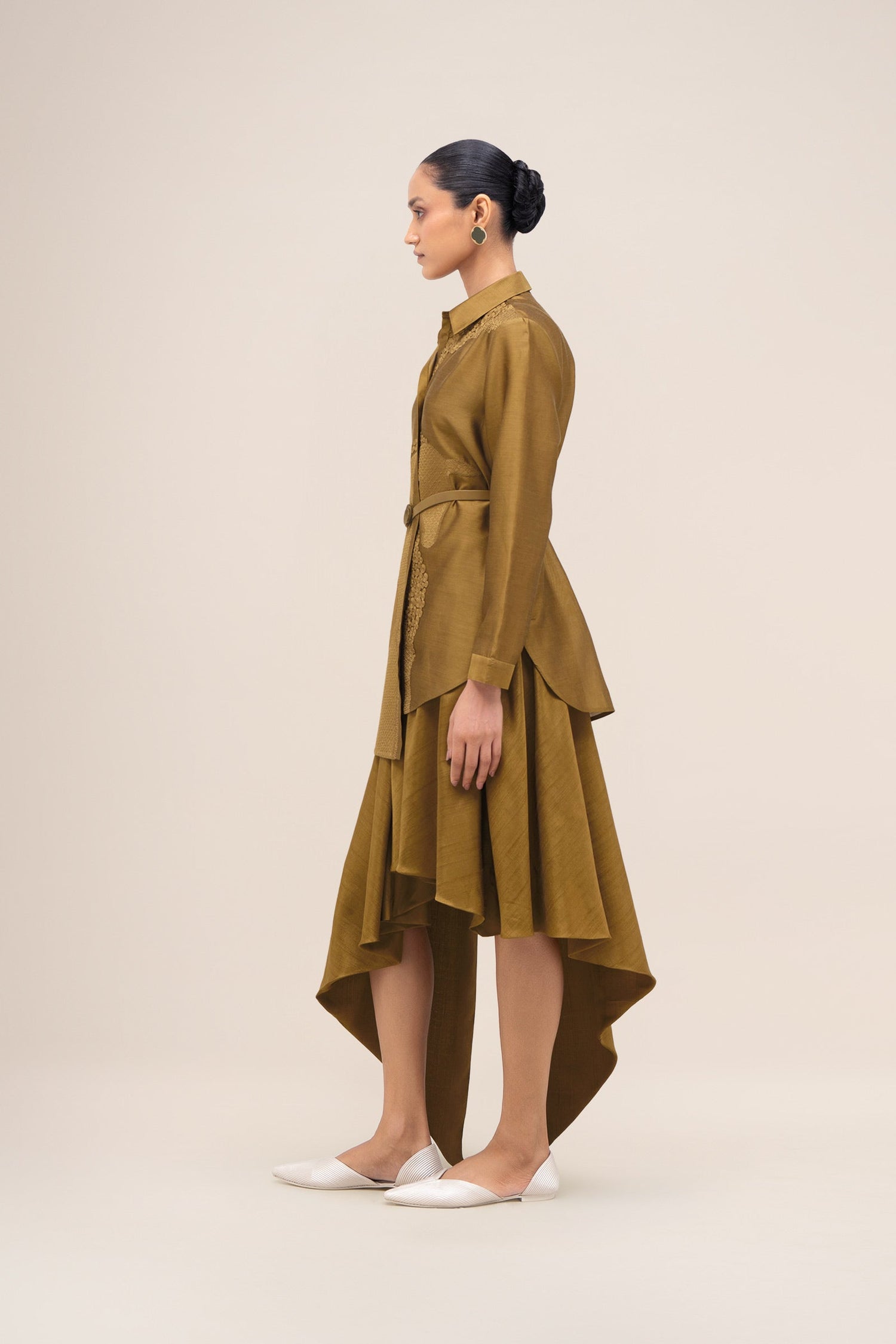  Silk Akina Shirt Set – Green