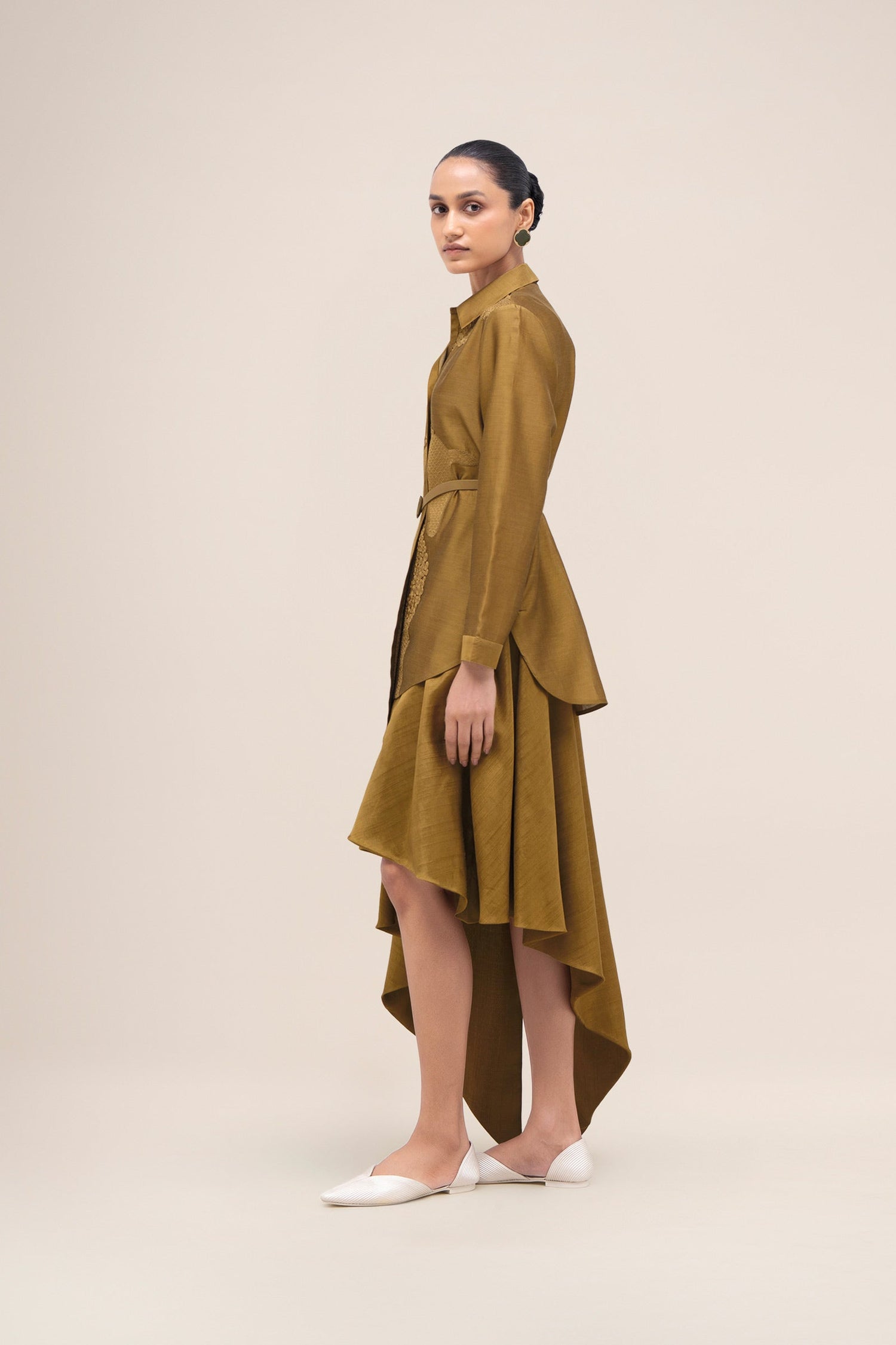  Silk Akina Shirt Set – Green