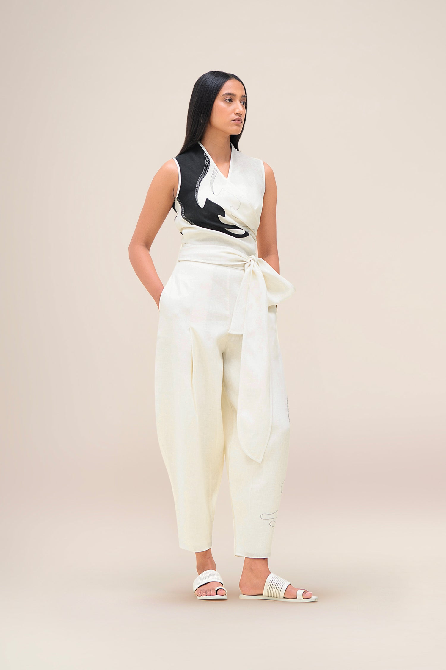 Linen Robin Top Set – Ivory