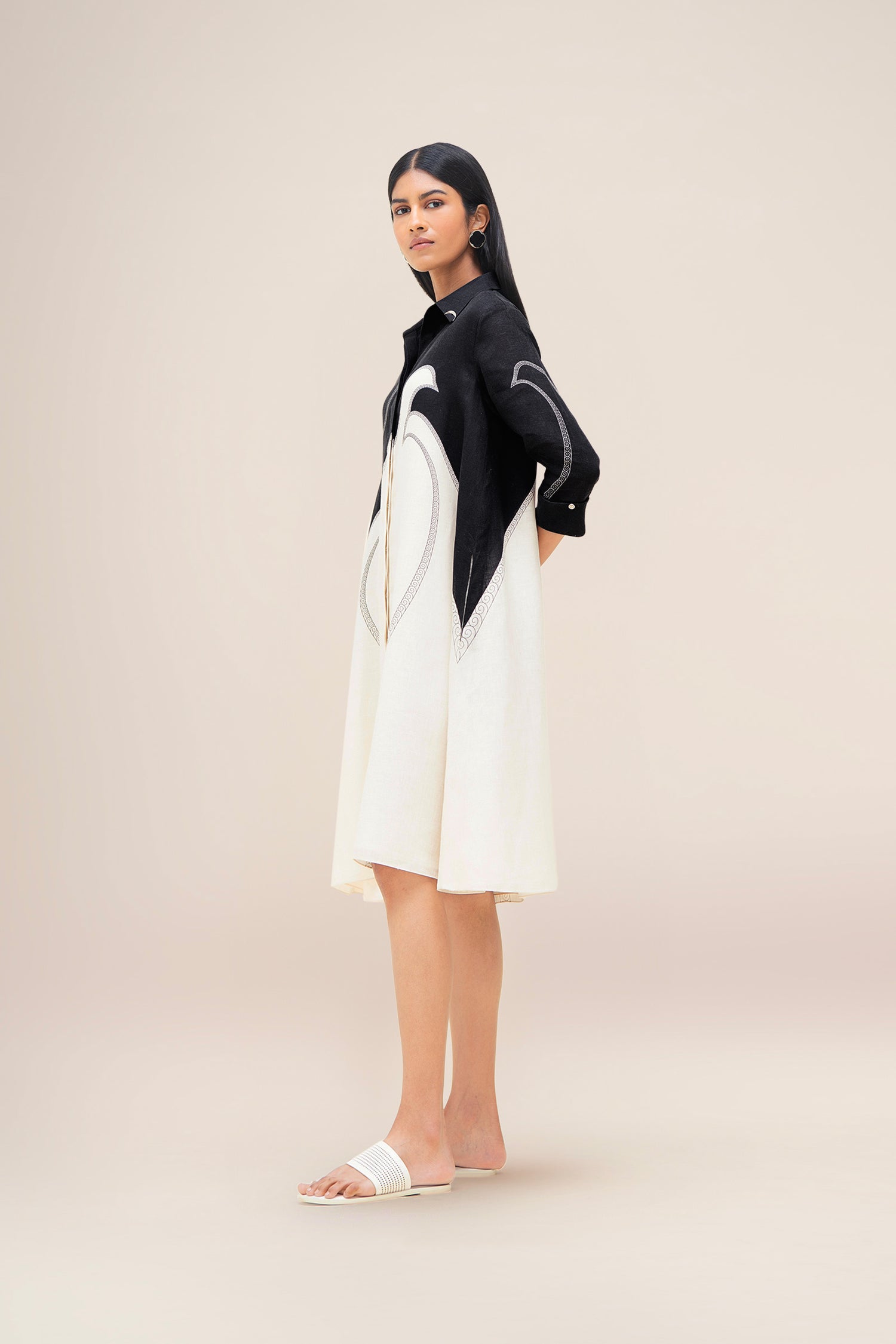  Linen Lark Dress – Black