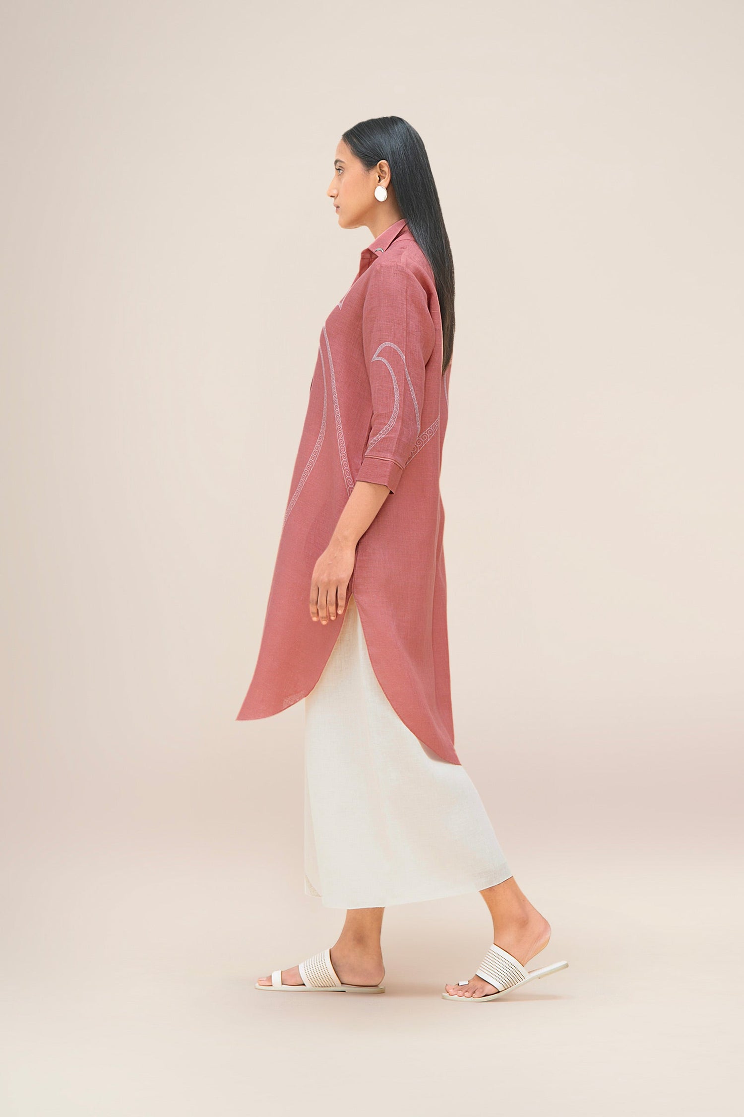  Linen Yuhina Tunic Set – Pink