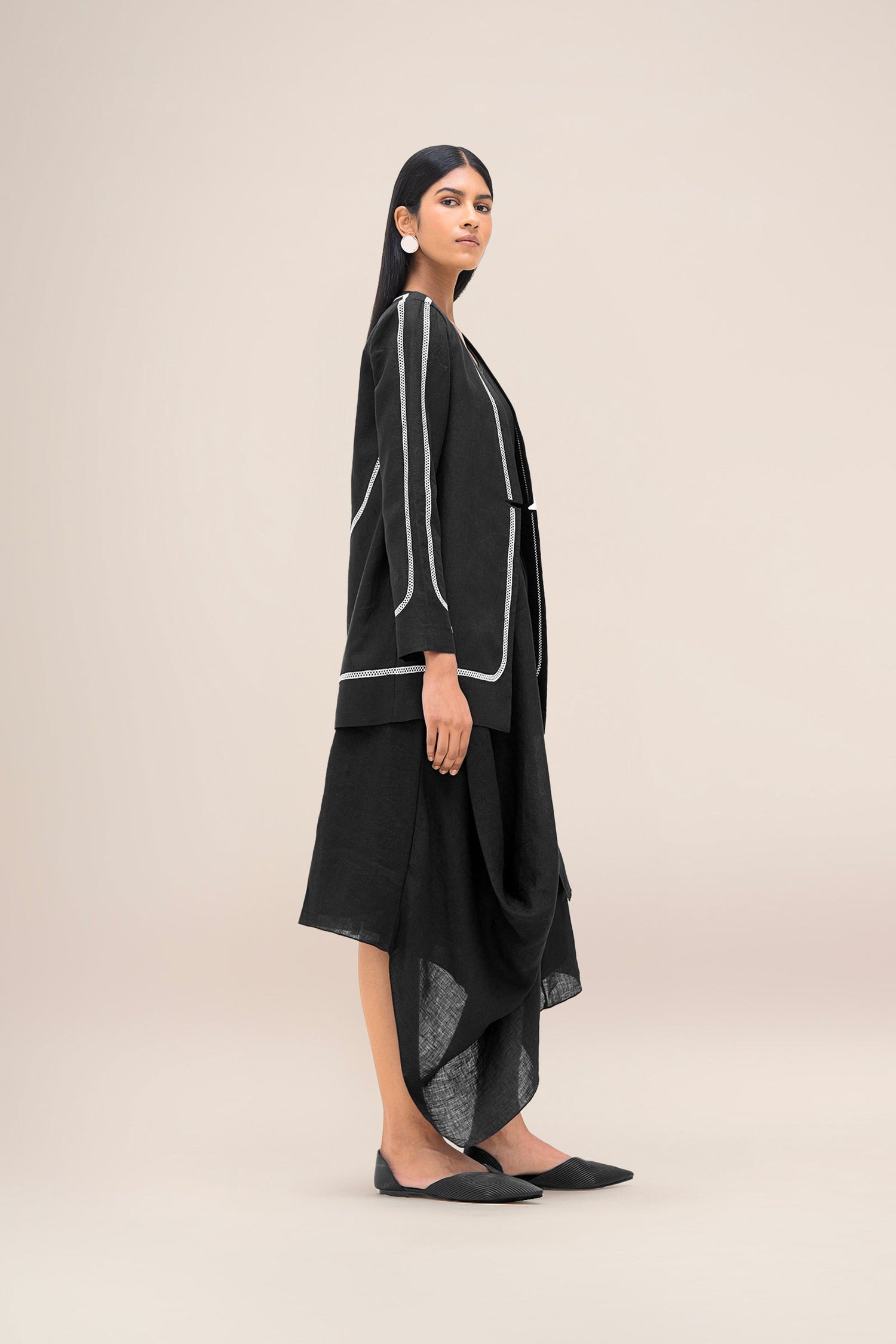  Linen Vivia Jacket – Black