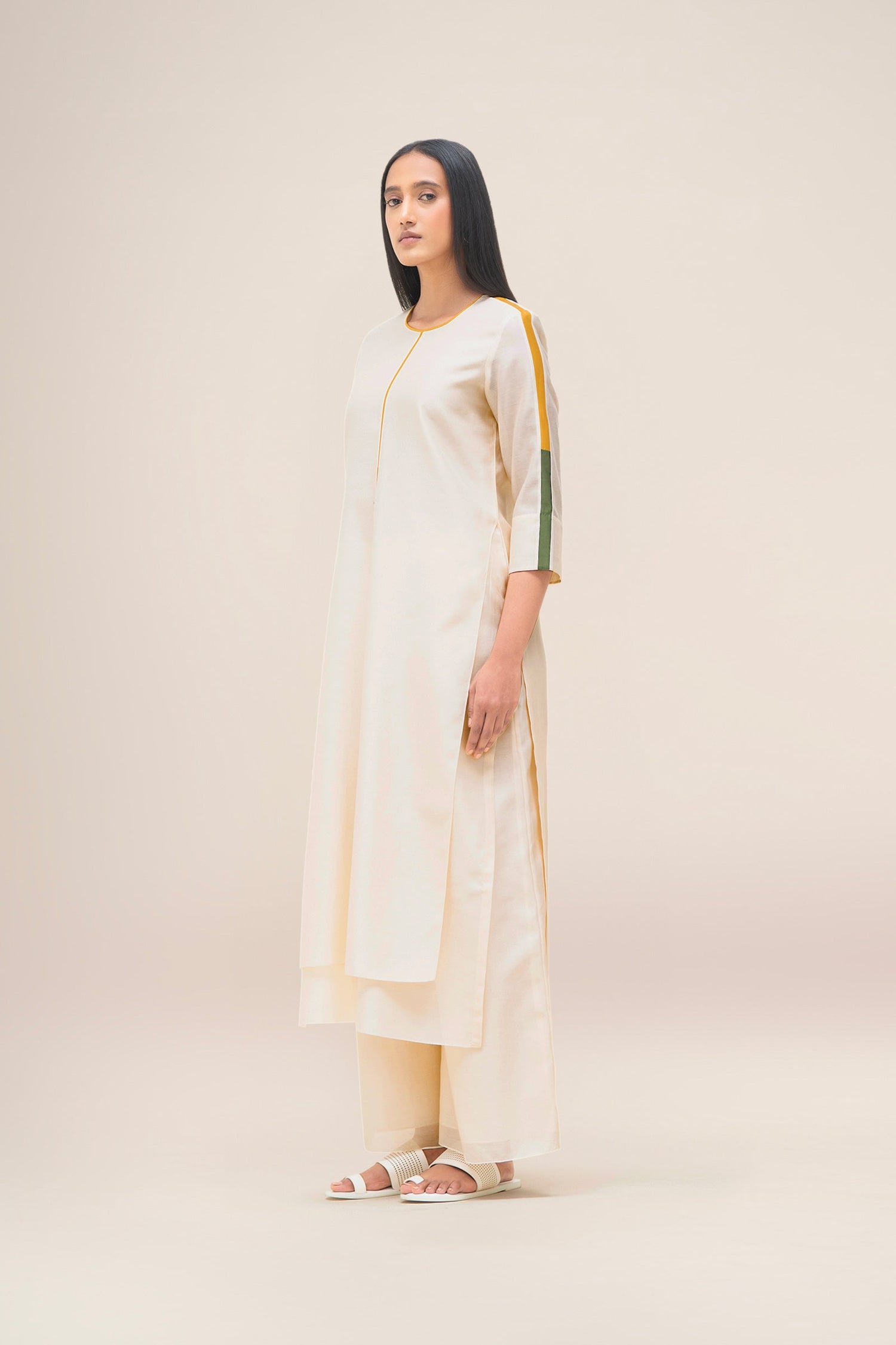  Chanderi Koyal Kurta Set – Ivory