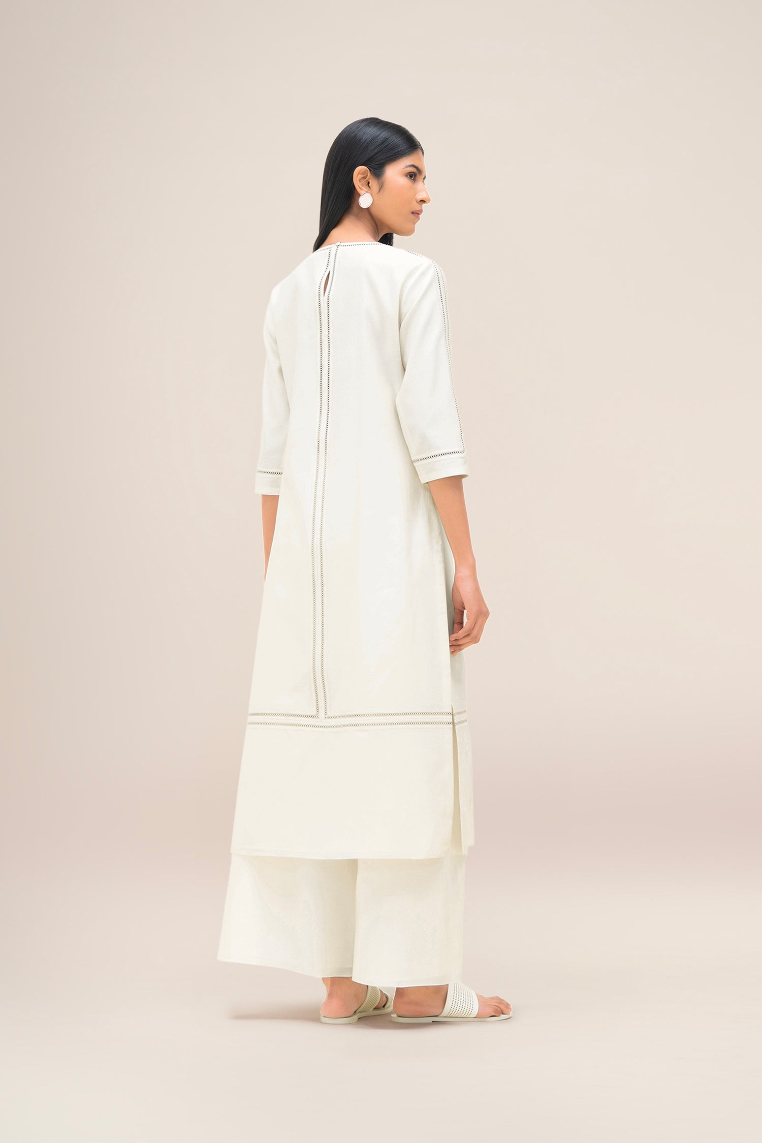  Chanderi Aranya Kurta Set – Ivory