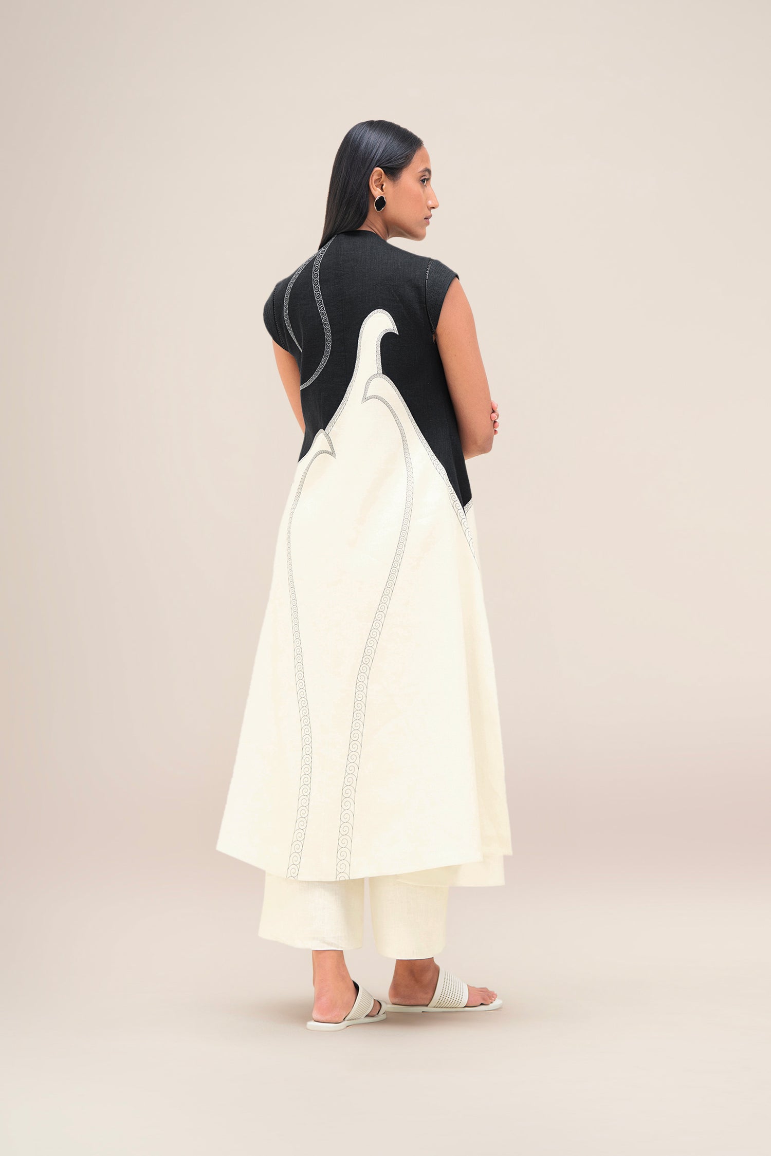  Linen Swan Jacket Set – Ivory