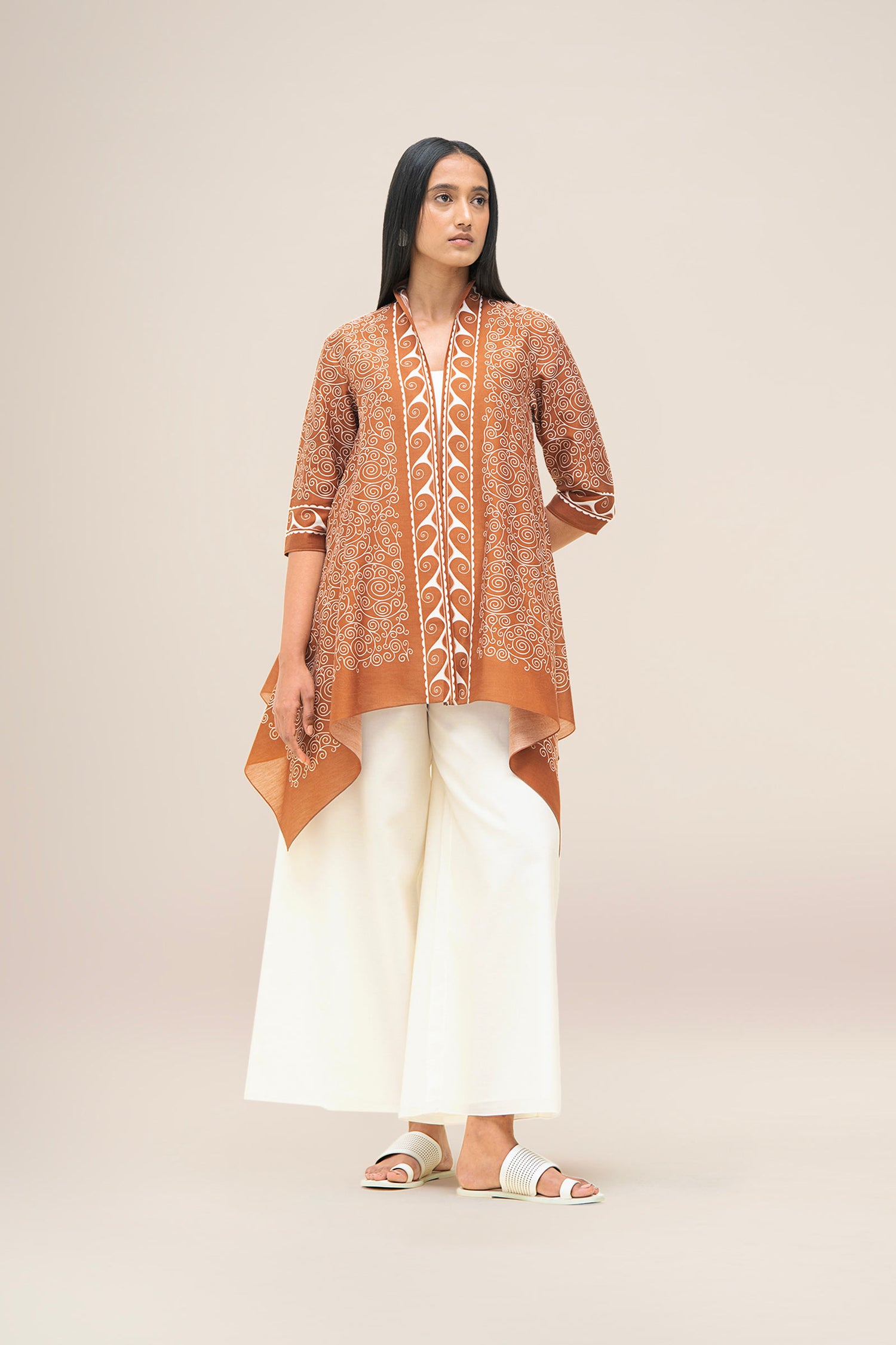  Chanderi Deora Throw – Beige