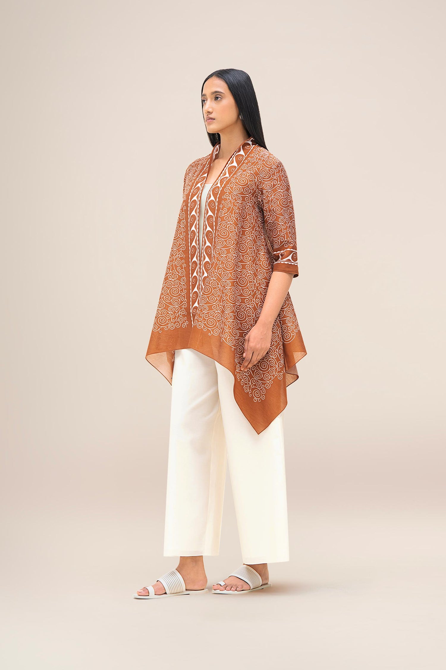  Chanderi Deora Throw – Beige