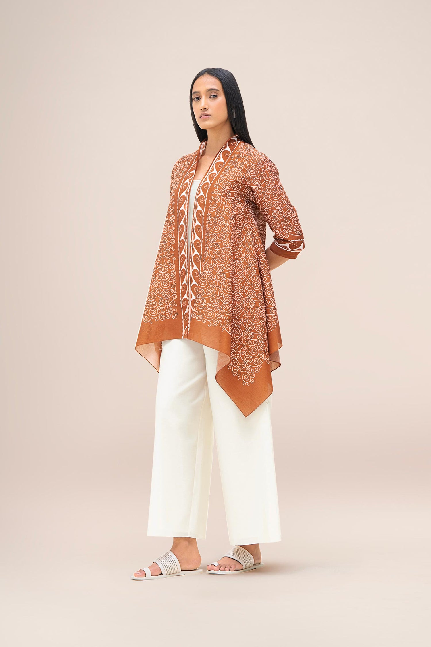  Chanderi Deora Throw – Beige
