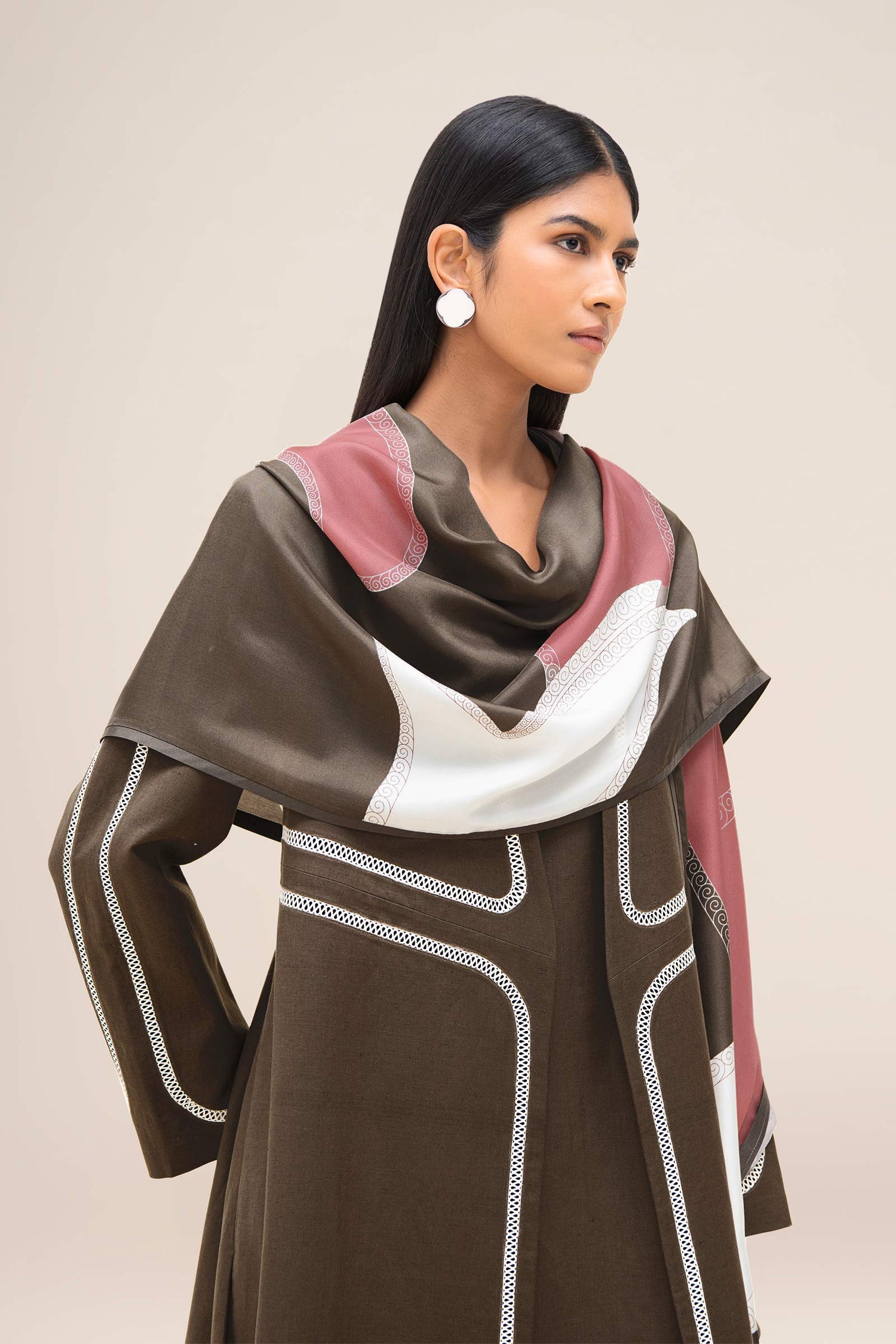  Silk Avis Scarf – Brown