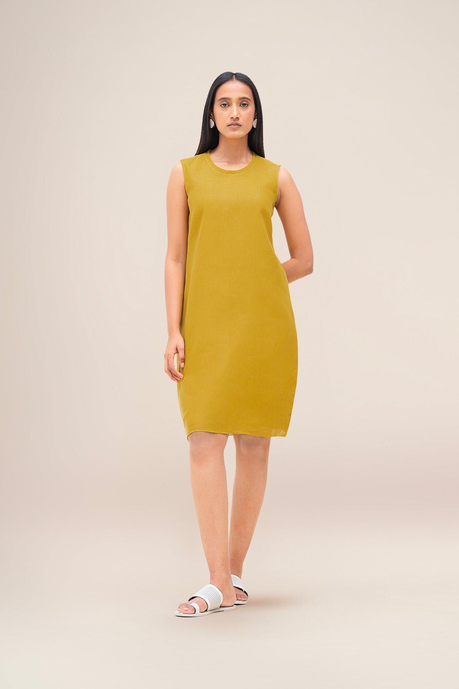  Linen Malkoha Dress – Yellow