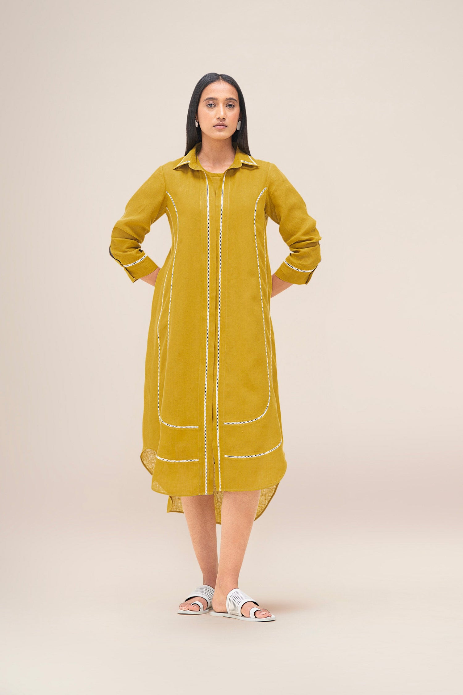  Linen Malkoha Dress – Yellow