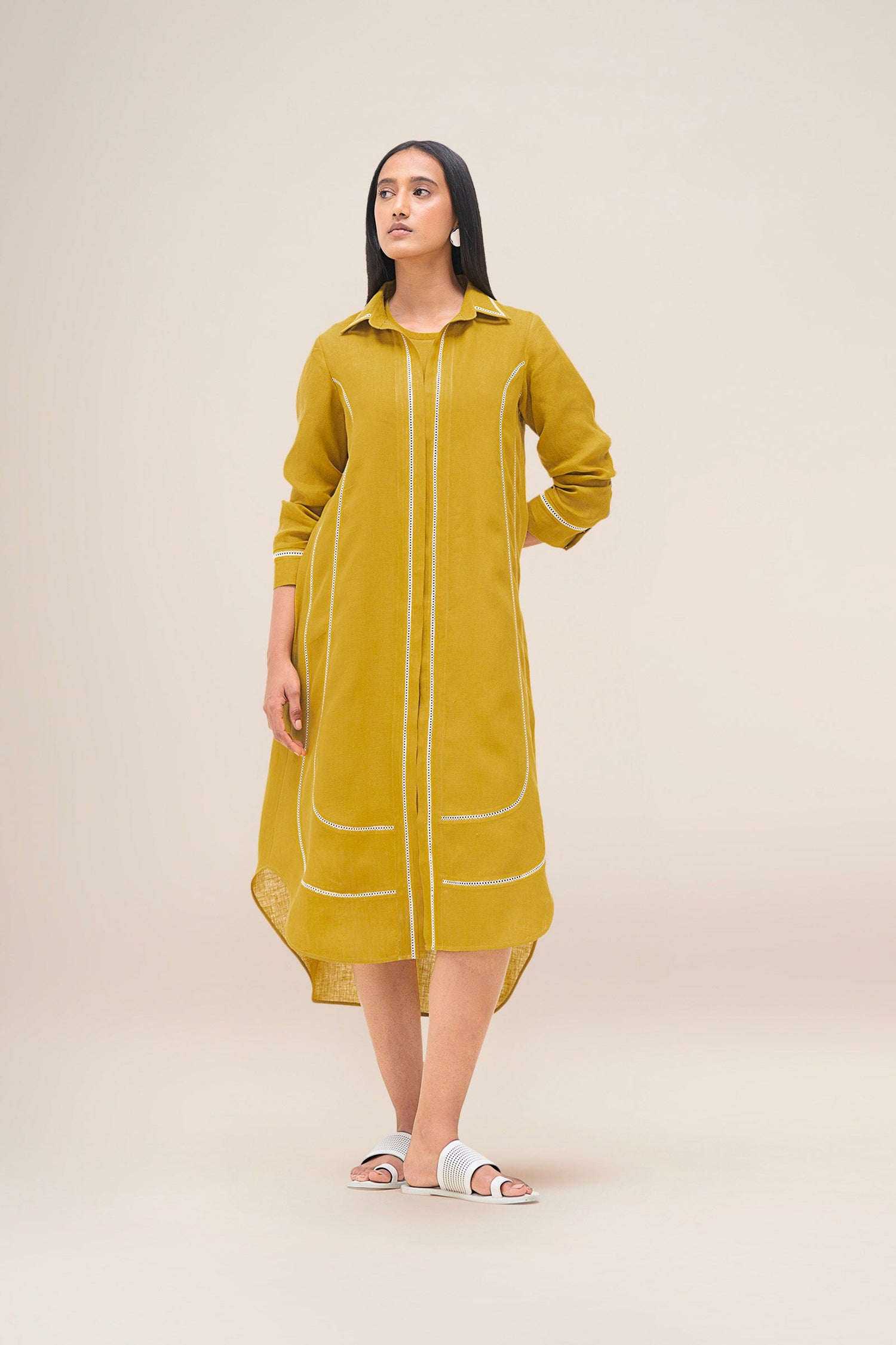  Linen Malkoha Dress – Yellow