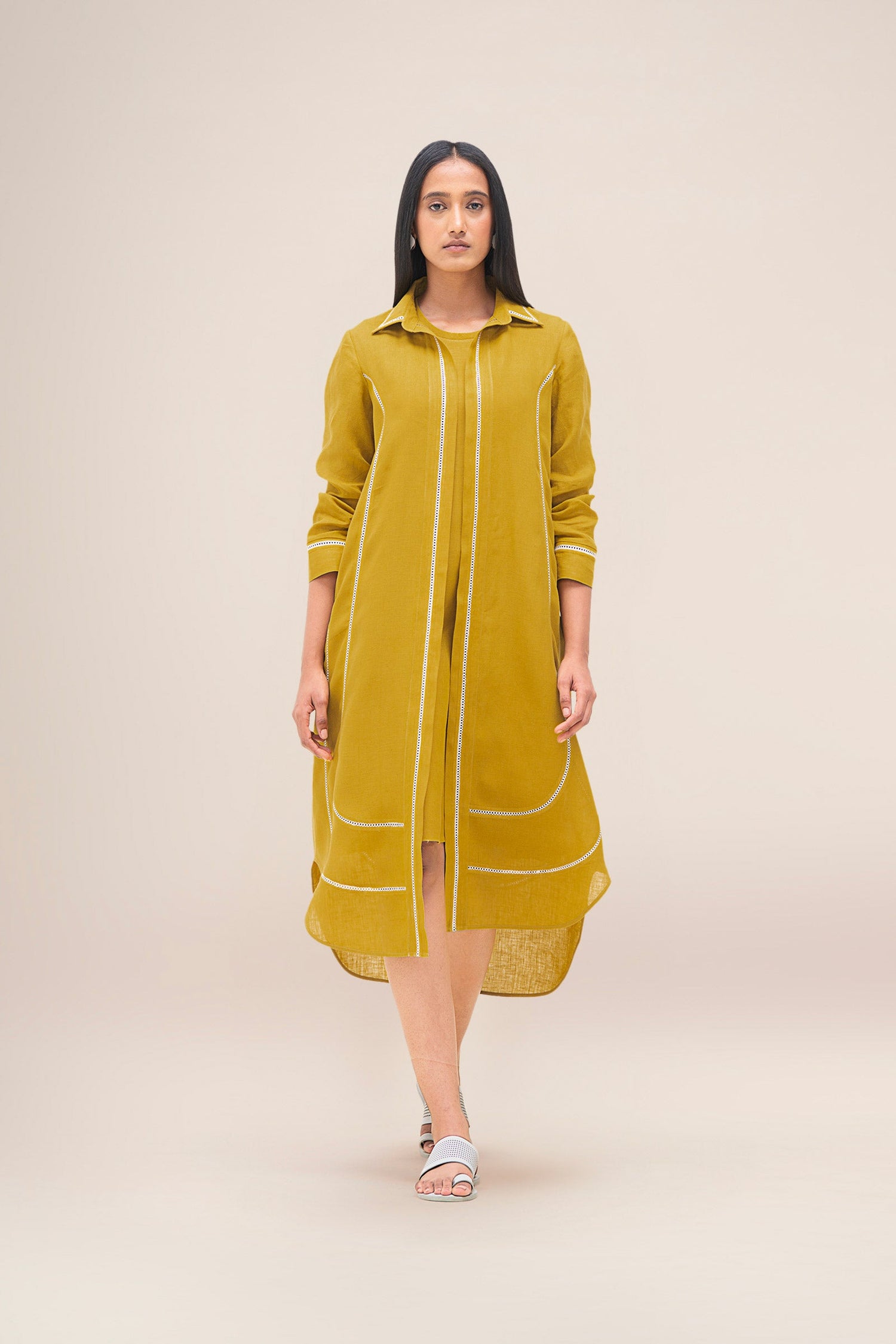  Linen Malkoha Dress – Yellow