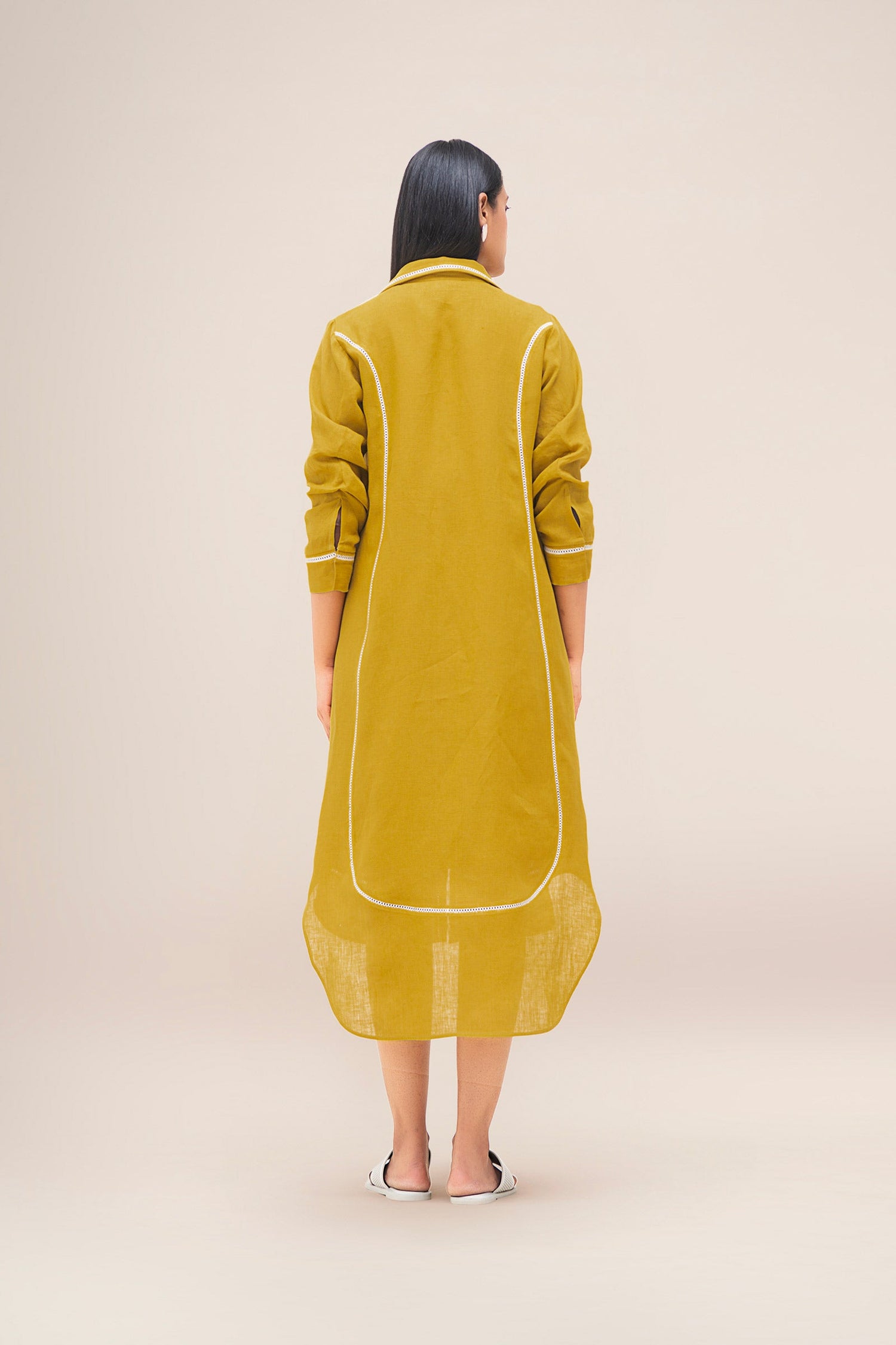 Linen Malkoha Dress – Yellow