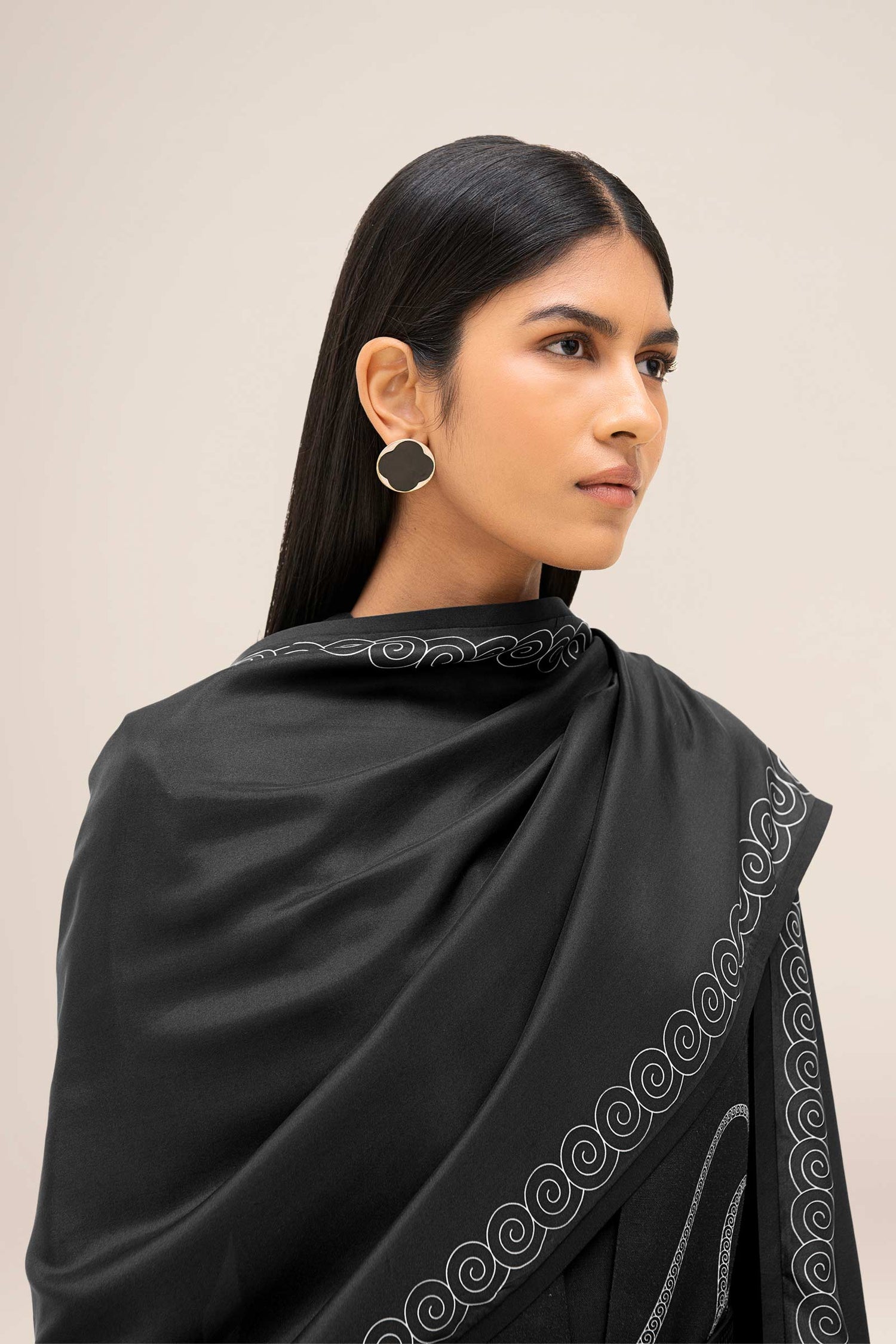  Silk Nightjar Scarf – Black