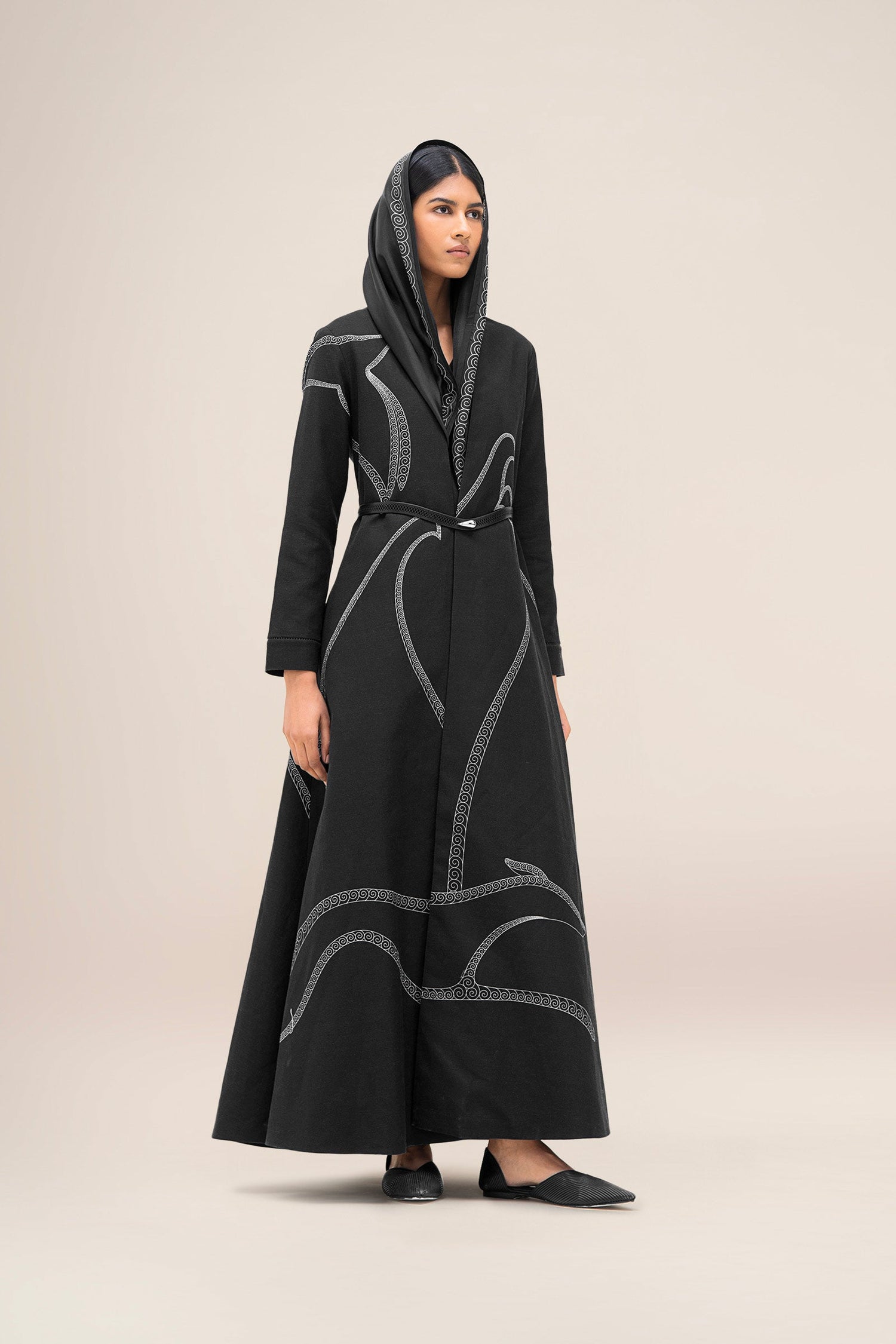  Silk Nightjar Scarf – Black