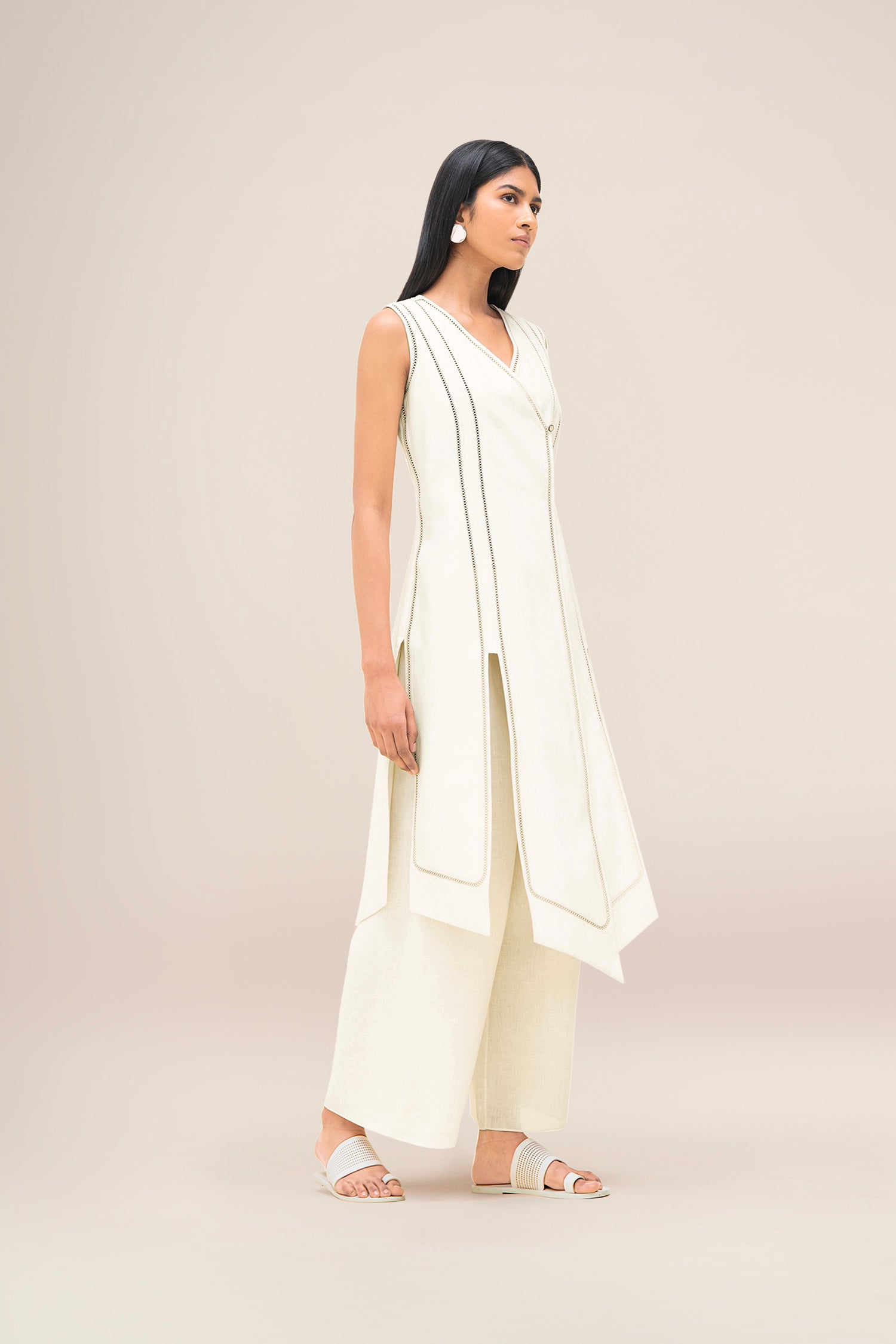  Linen Kashika Tunic Set – Ivory