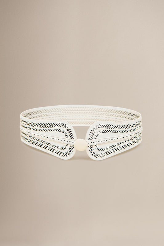 Faux Leather Baaz Belt – Ivory