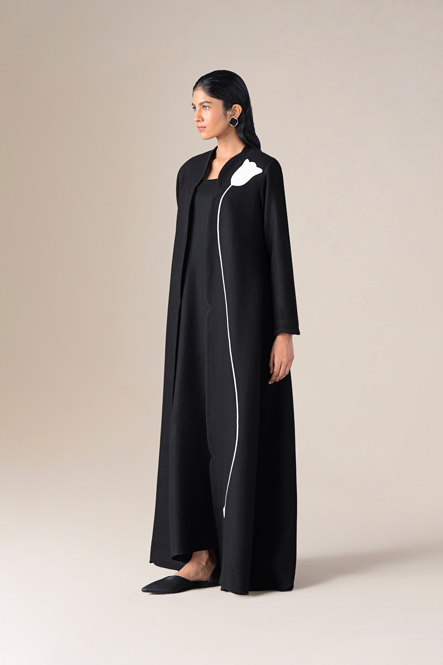  Wool Beira Abaya Set – Black